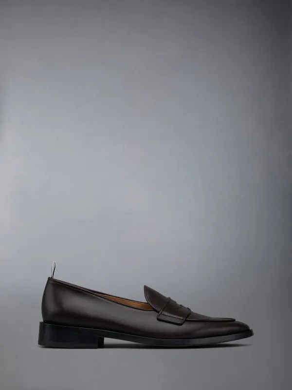 VITELLO CALF LEATHER VARSITY PENNY LOAFER sold by Thom Browne