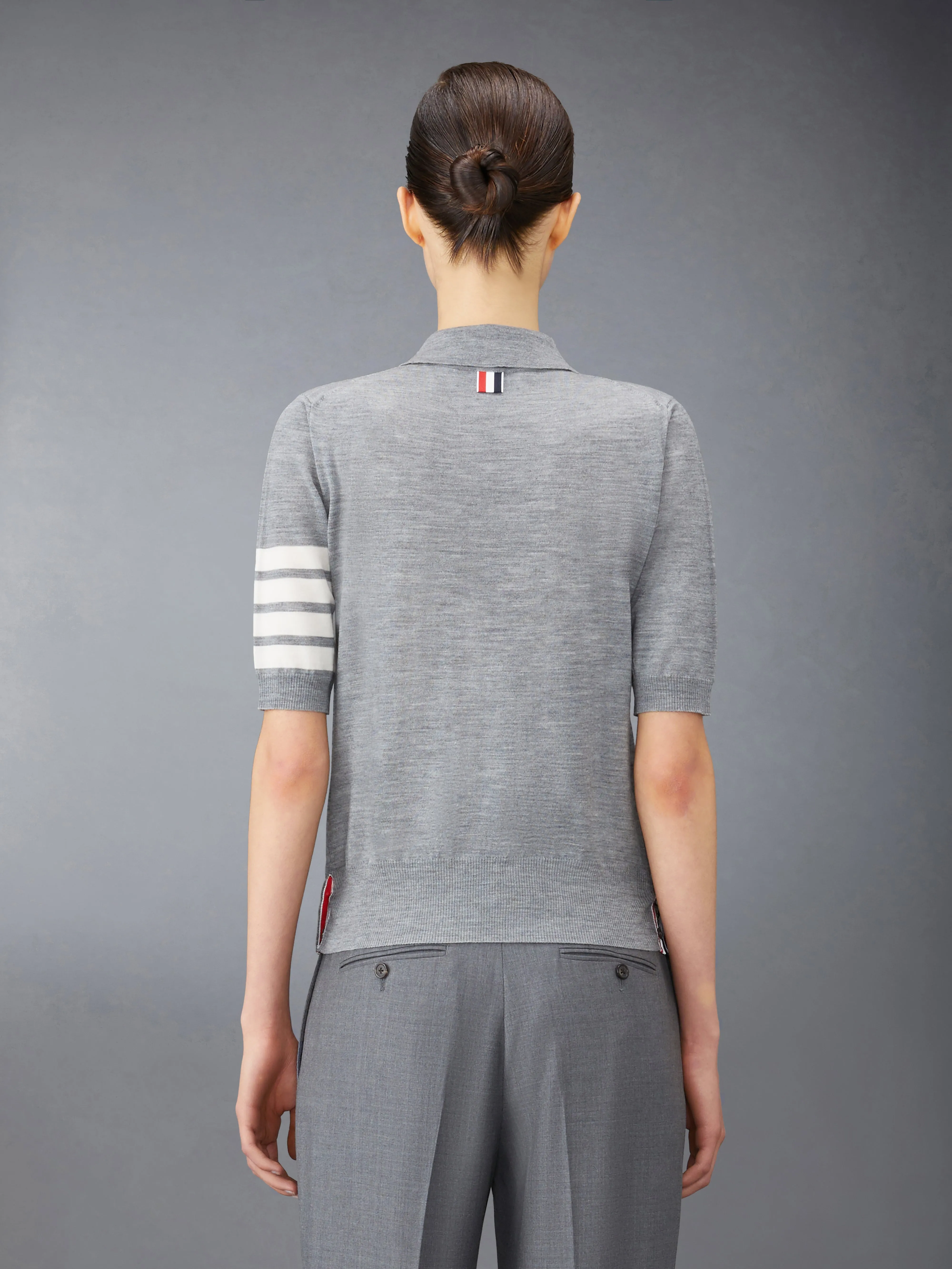 WOOL 4-BAR RELAXED POLO sold by Thom Browne product image thumbnail 2