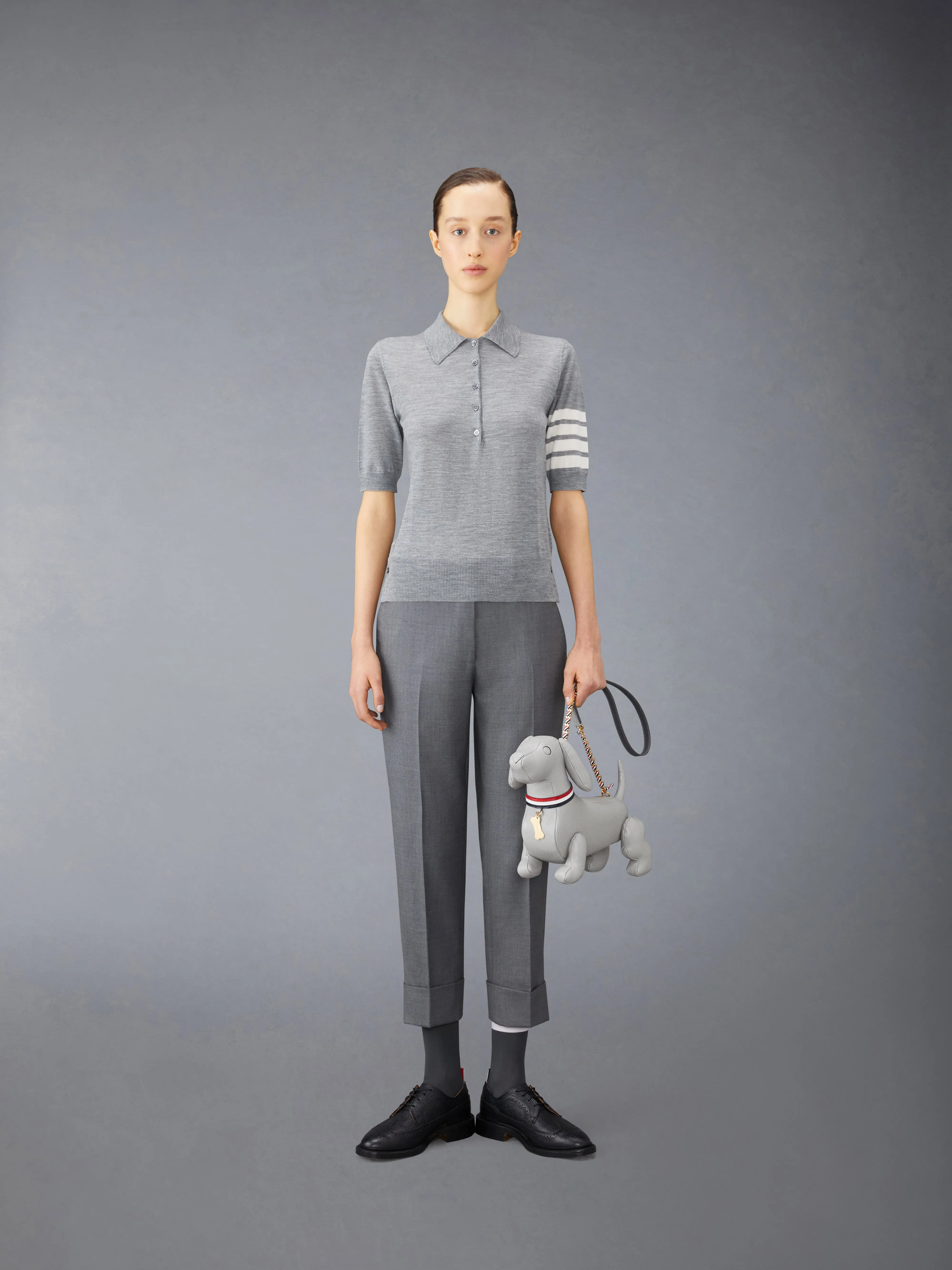 WOOL 4-BAR RELAXED POLO sold by Thom Browne product image thumbnail 3