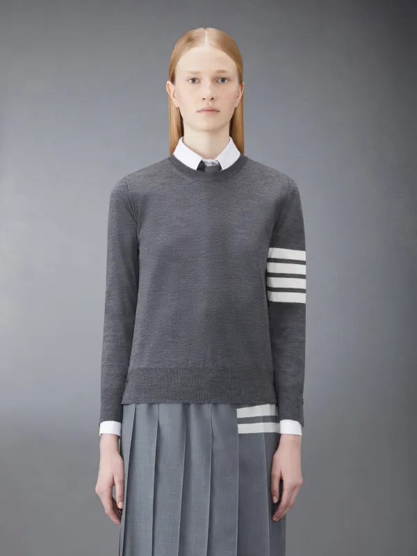 WOOL 4-BAR RELAXED PULLOVER made by Thom Browne
