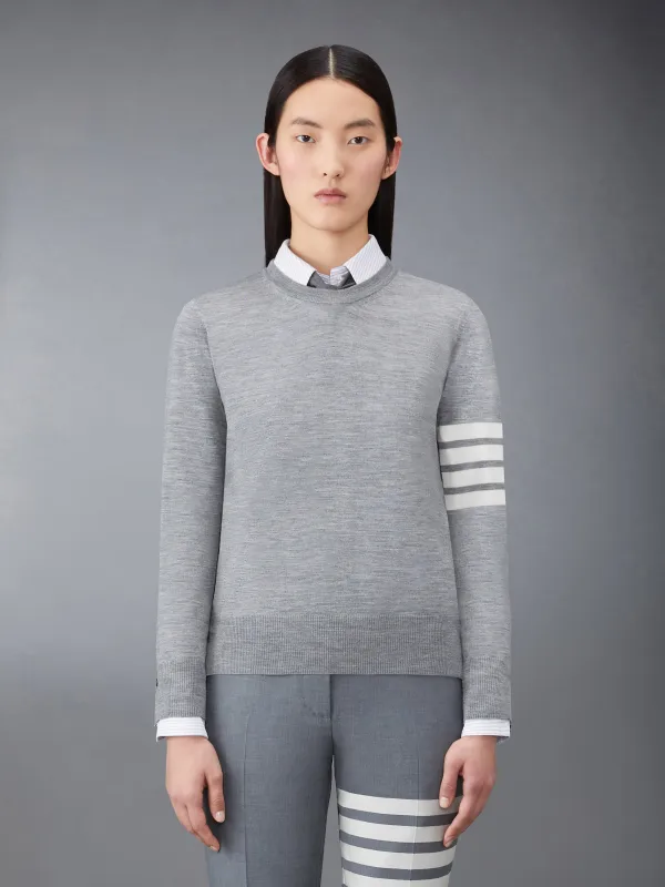 WOOL 4-BAR RELAXED PULLOVER made by Thom Browne