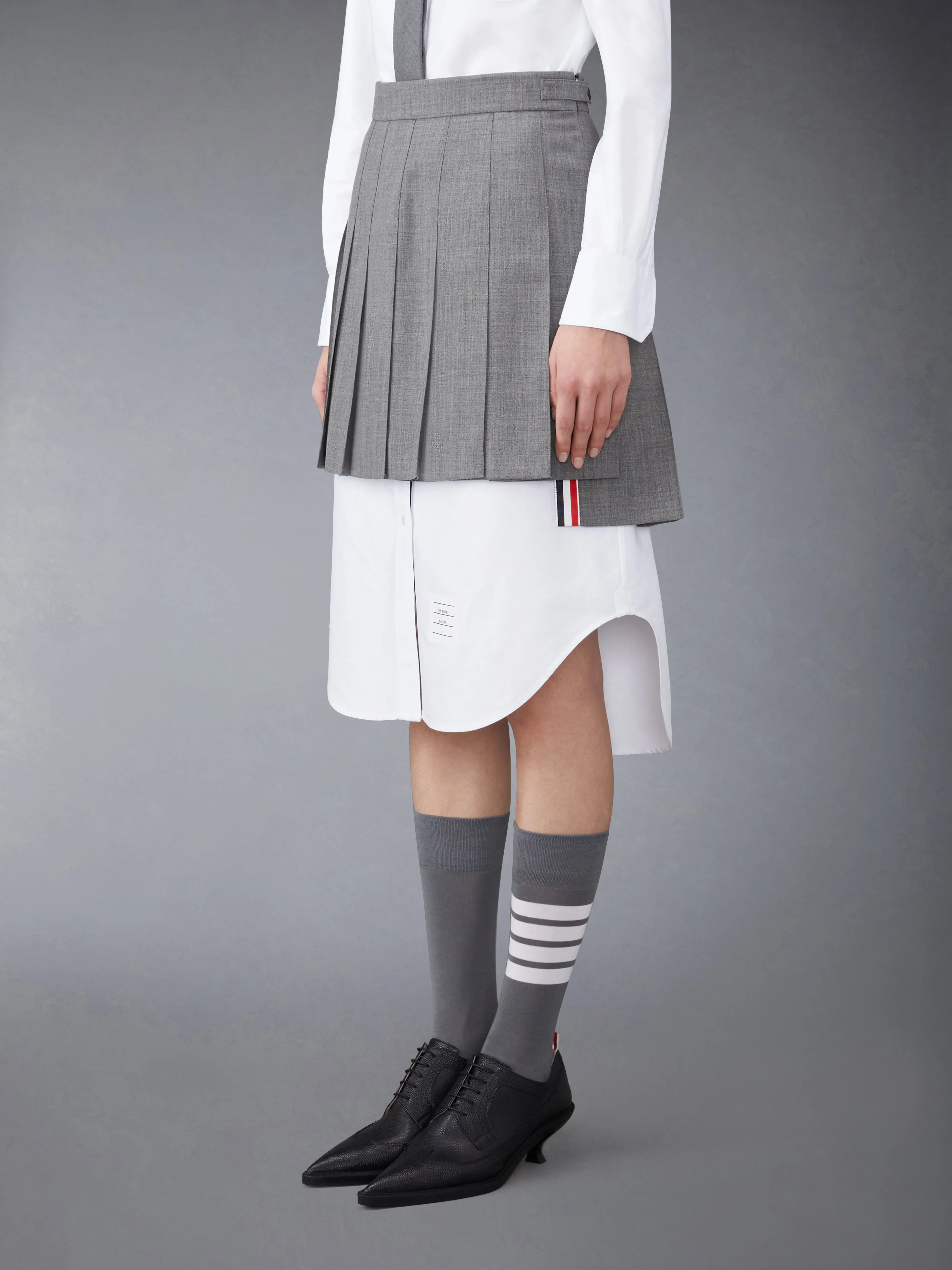 WOOL FRESCO MINI PLEATED SKIRT sold by Thom Browne product image thumbnail 2