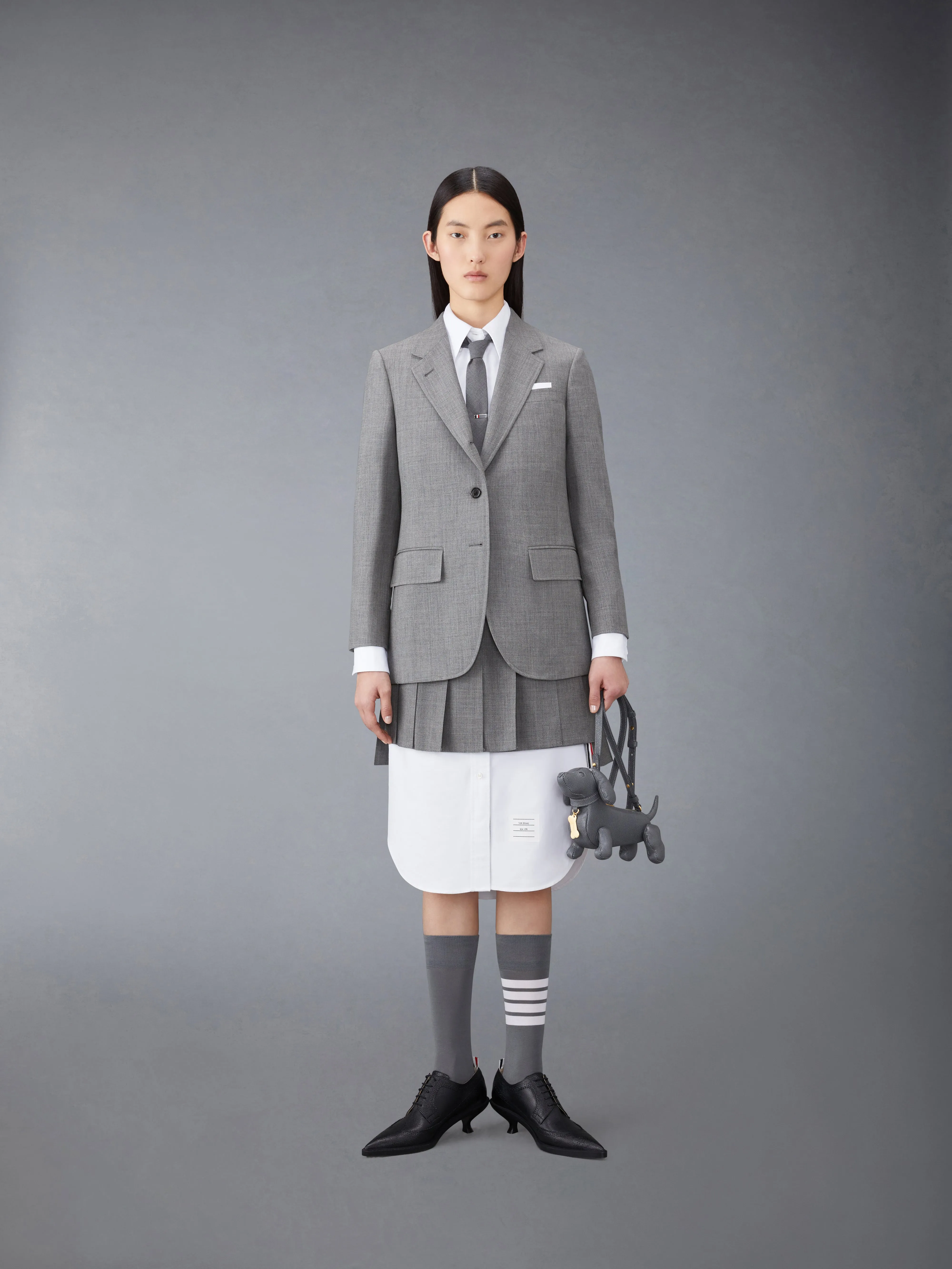 WOOL FRESCO MINI PLEATED SKIRT sold by Thom Browne product image thumbnail 4