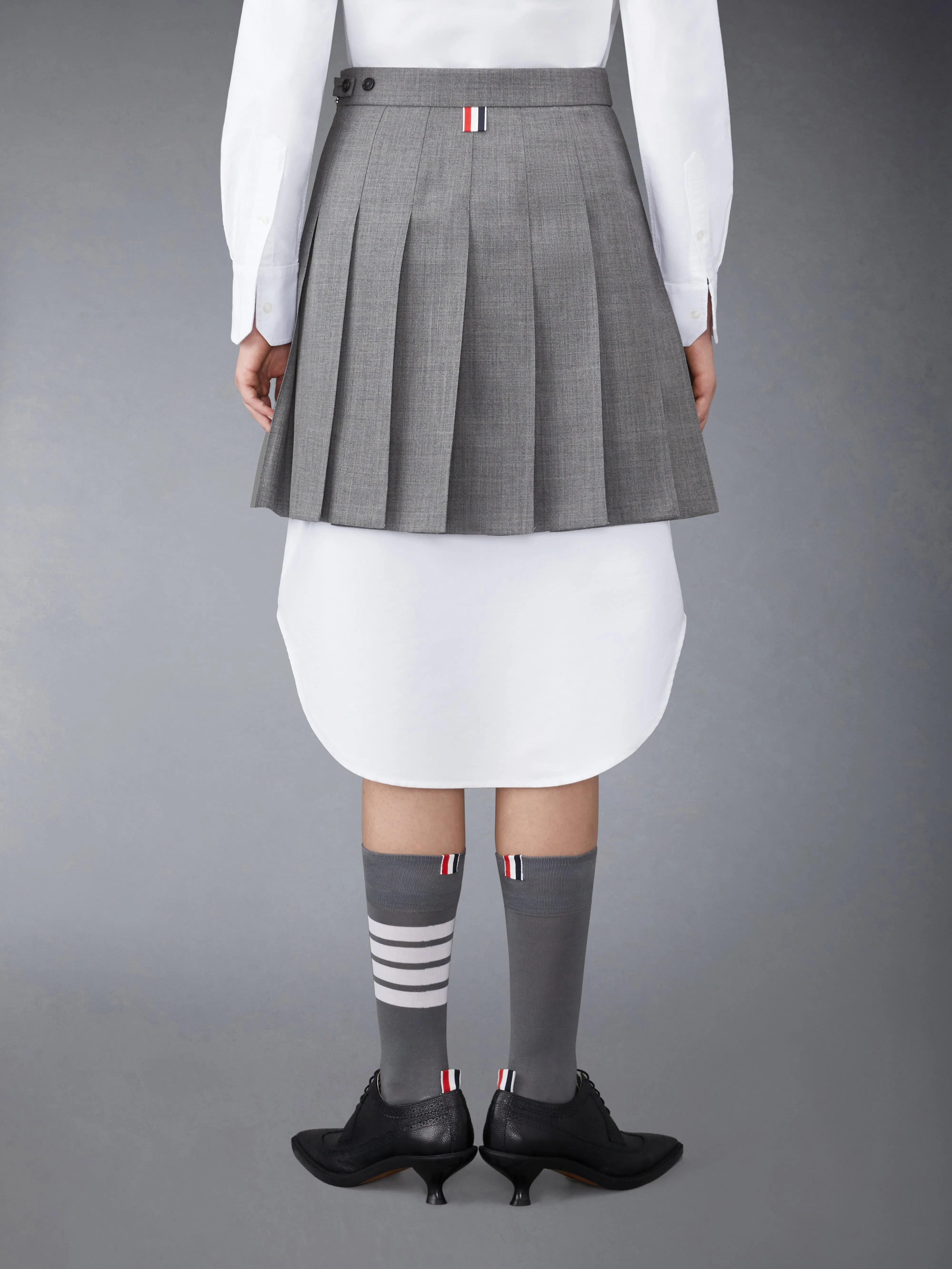 WOOL FRESCO MINI PLEATED SKIRT sold by Thom Browne product image thumbnail 3
