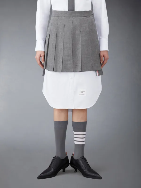 WOOL FRESCO MINI PLEATED SKIRT sold by Thom Browne