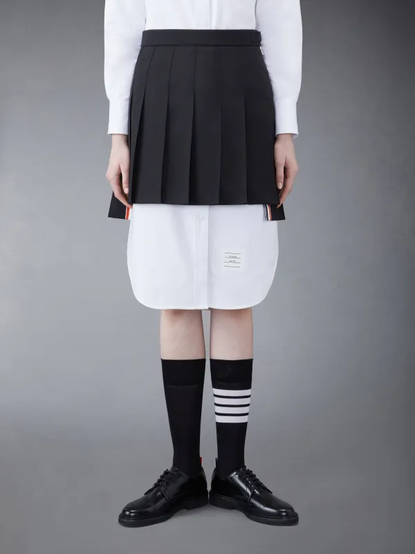 WOOL FRESCO MINI PLEATED SKIRT sold by Thom Browne