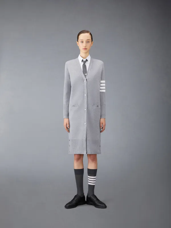 WOOL LONG V-NECK CARDIGAN sold by Thom Browne