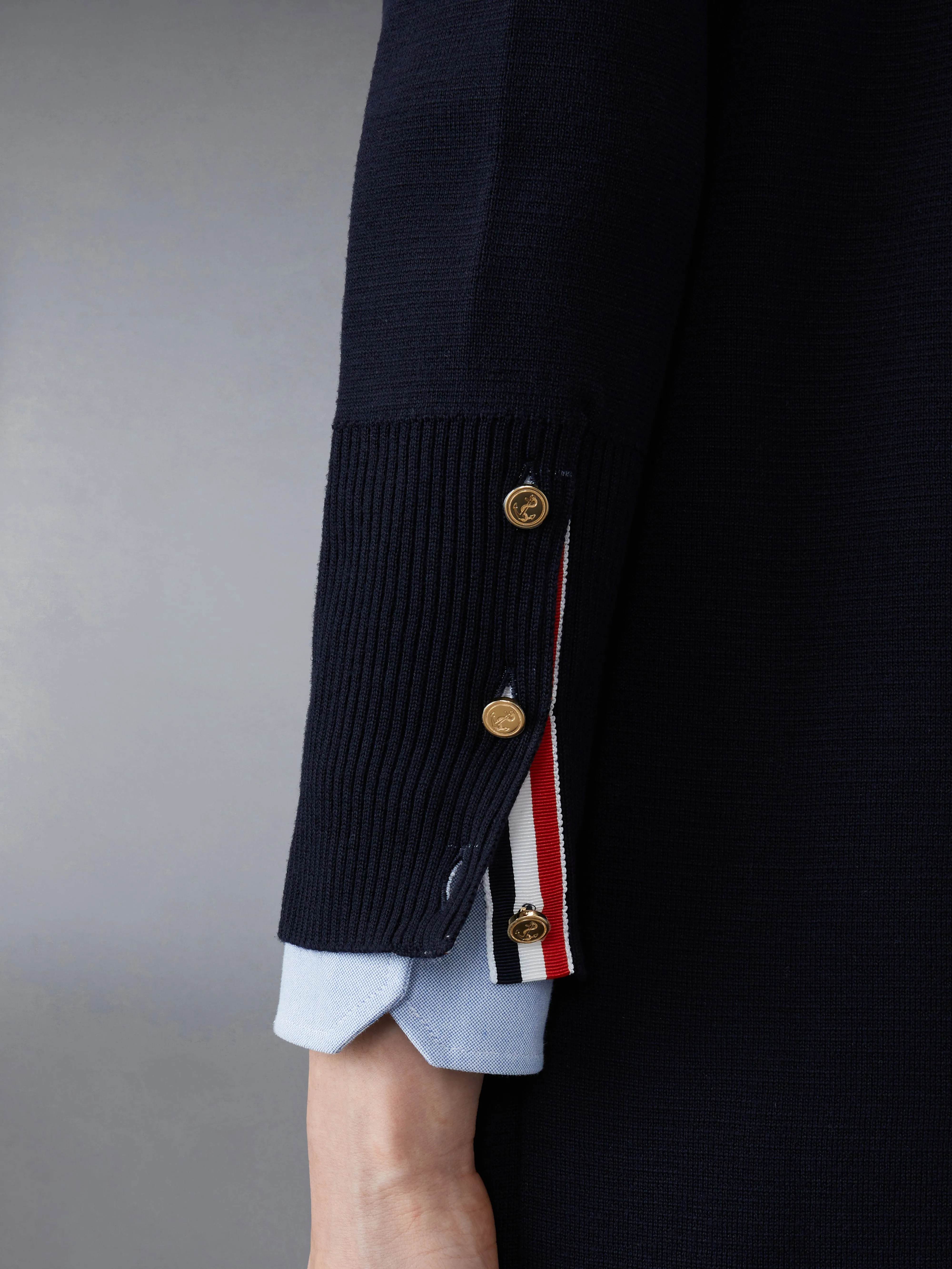 WOOL LONG V-NECK CARDIGAN sold by Thom Browne product image thumbnail 4