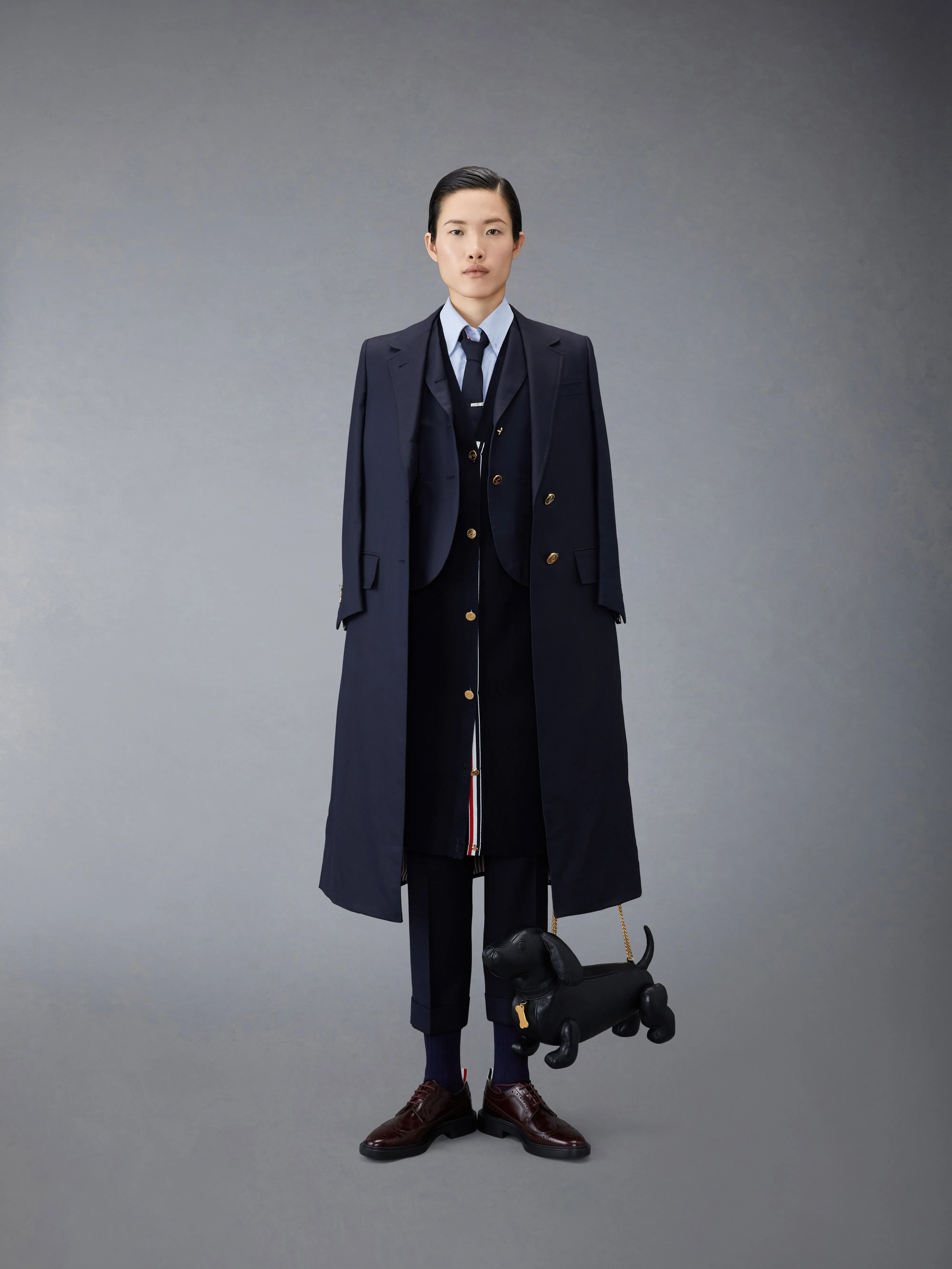 WOOL LONG V-NECK CARDIGAN sold by Thom Browne product image thumbnail 3