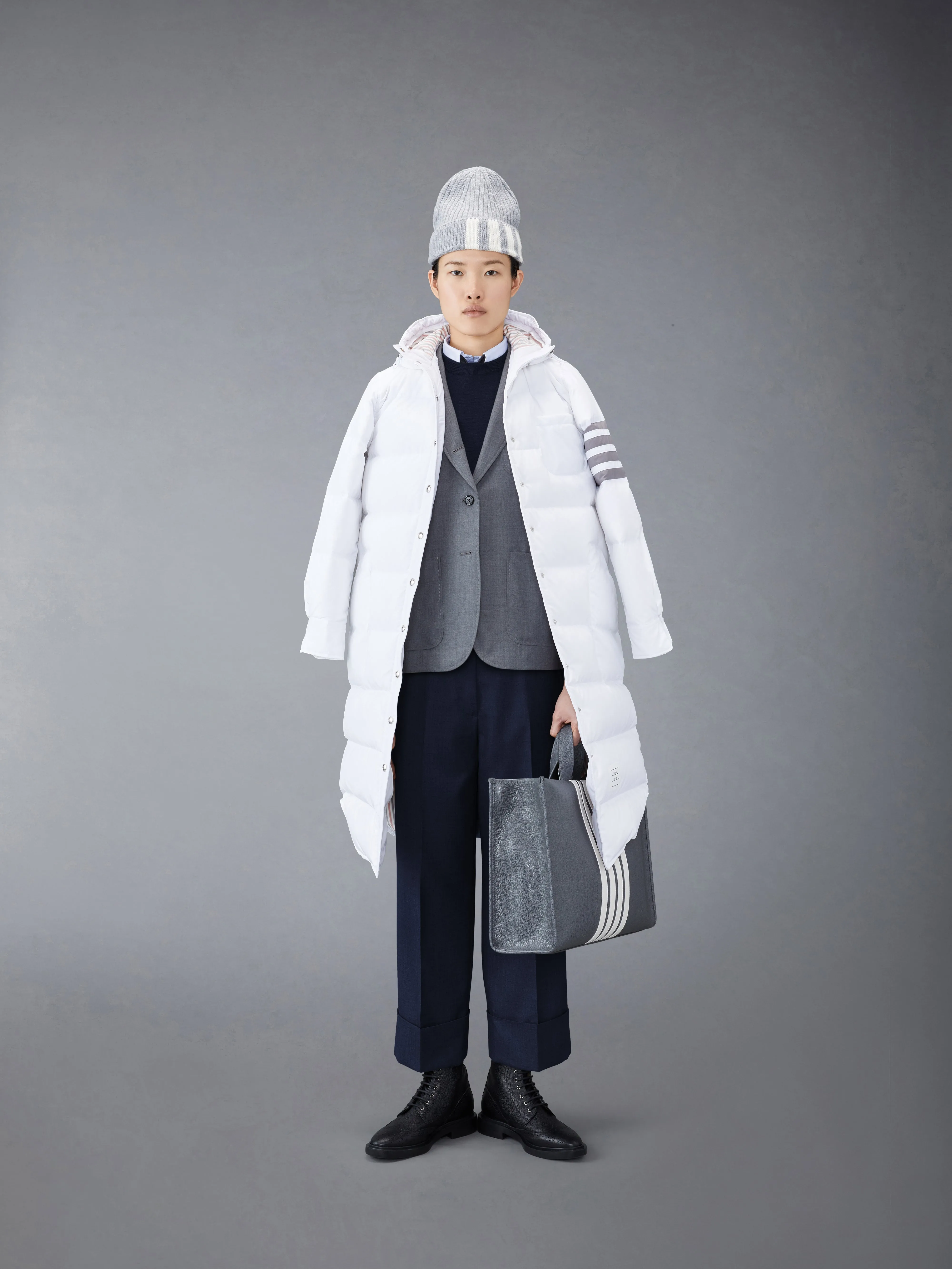 WOOL MILANO STITCH CLASSIC 4-BAR PULLOVER sold by Thom Browne product image thumbnail 4