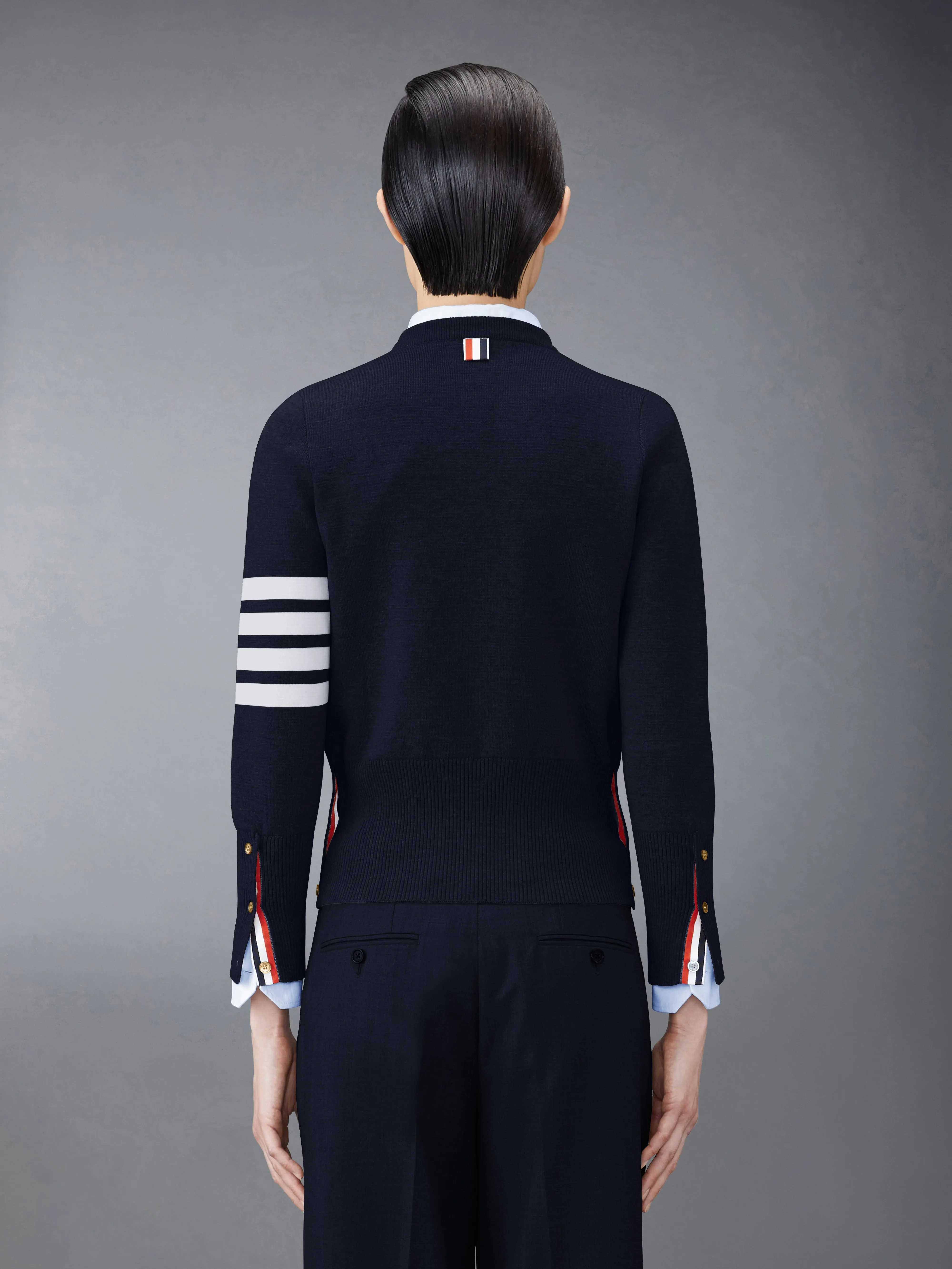 WOOL MILANO STITCH CLASSIC 4-BAR PULLOVER sold by Thom Browne product image thumbnail 2
