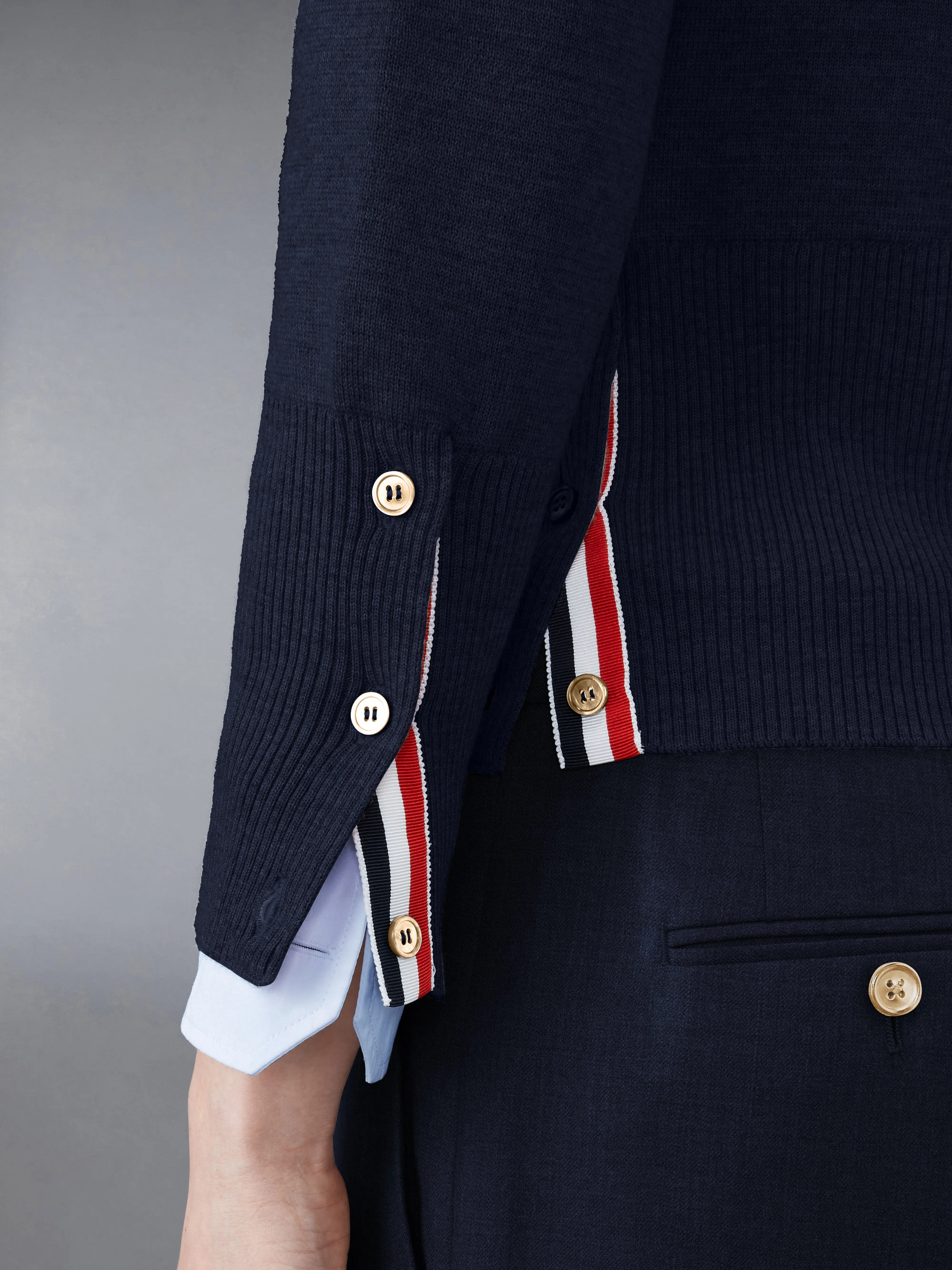 WOOL MILANO STITCH CLASSIC 4-BAR PULLOVER sold by Thom Browne product image thumbnail 5