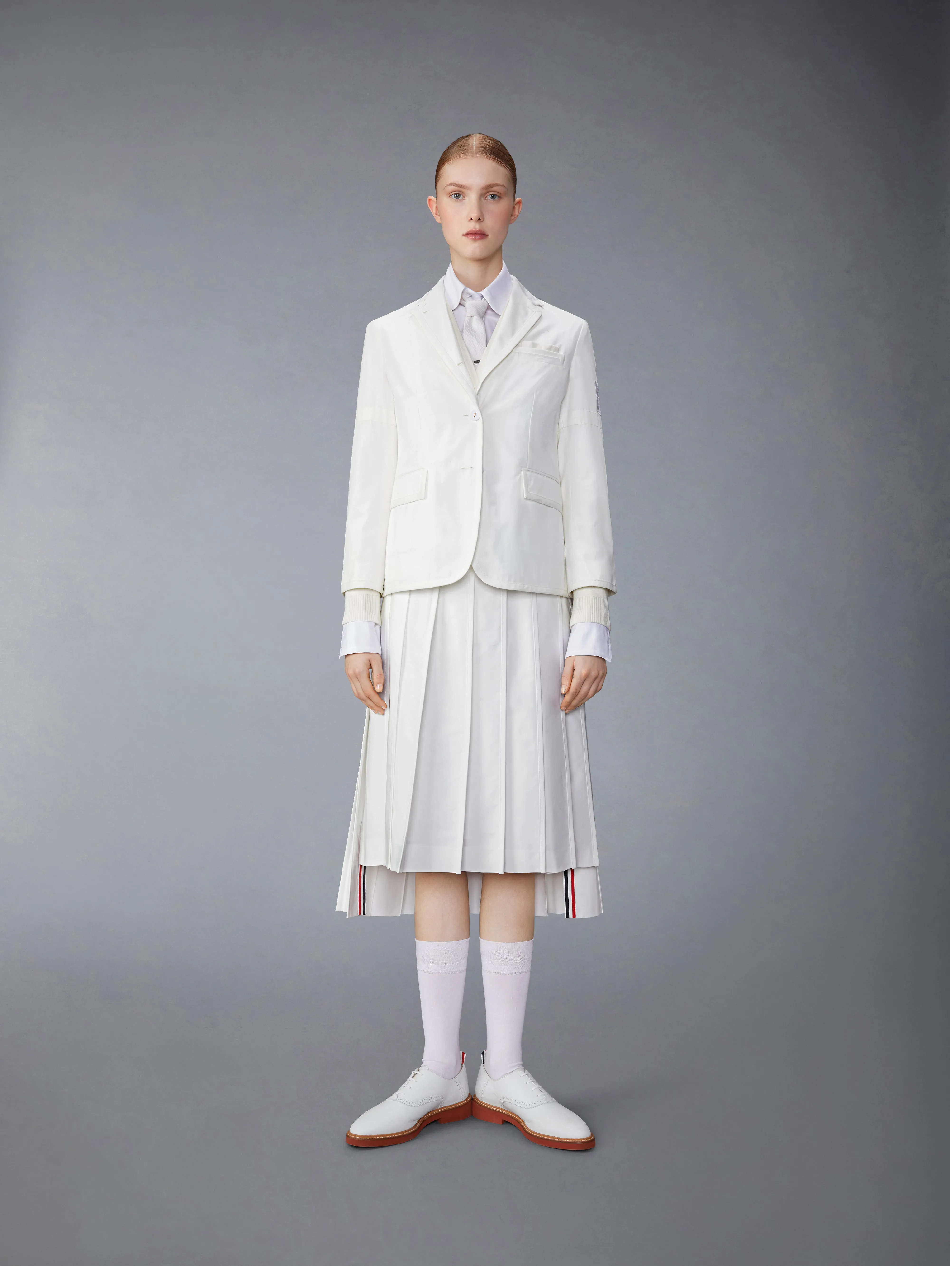 TYPEWRITER SELF ARMBAND AND FLAG PATCH CLASSIC SPORT COAT sold by Thom Browne product image thumbnail 3