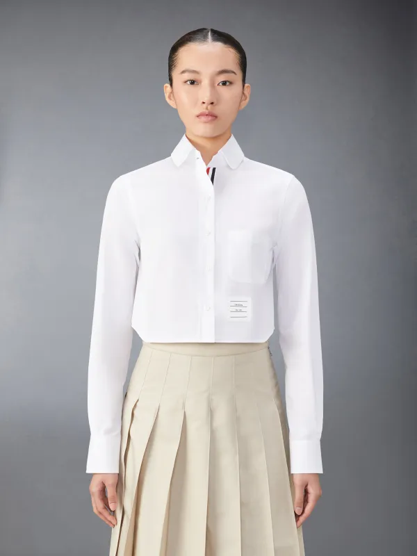 POPLIN CLASSIC ROUND COLLAR CROPPED SHIRT sold by Thom Browne