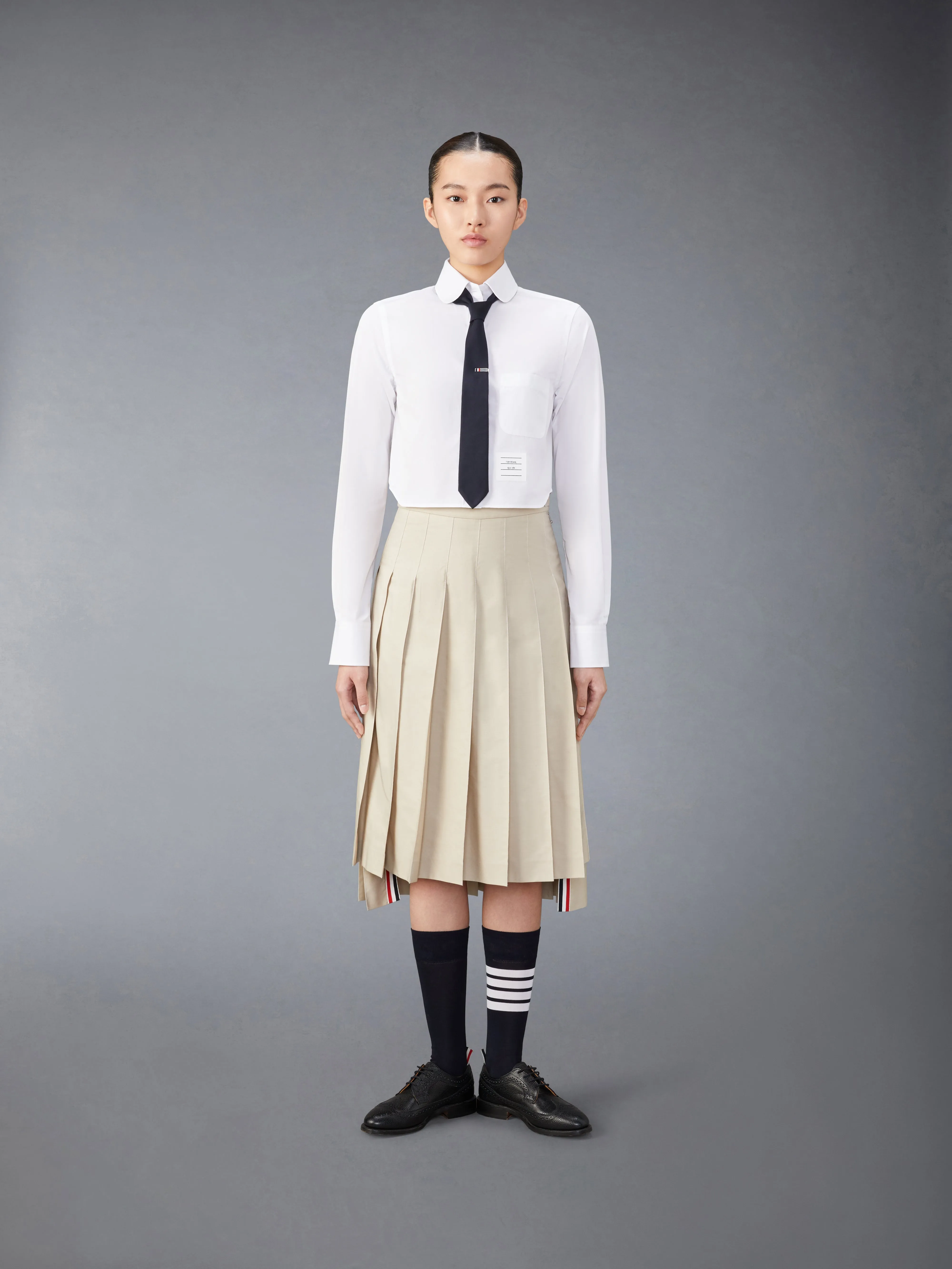 POPLIN CLASSIC ROUND COLLAR CROPPED SHIRT sold by Thom Browne product image thumbnail 3