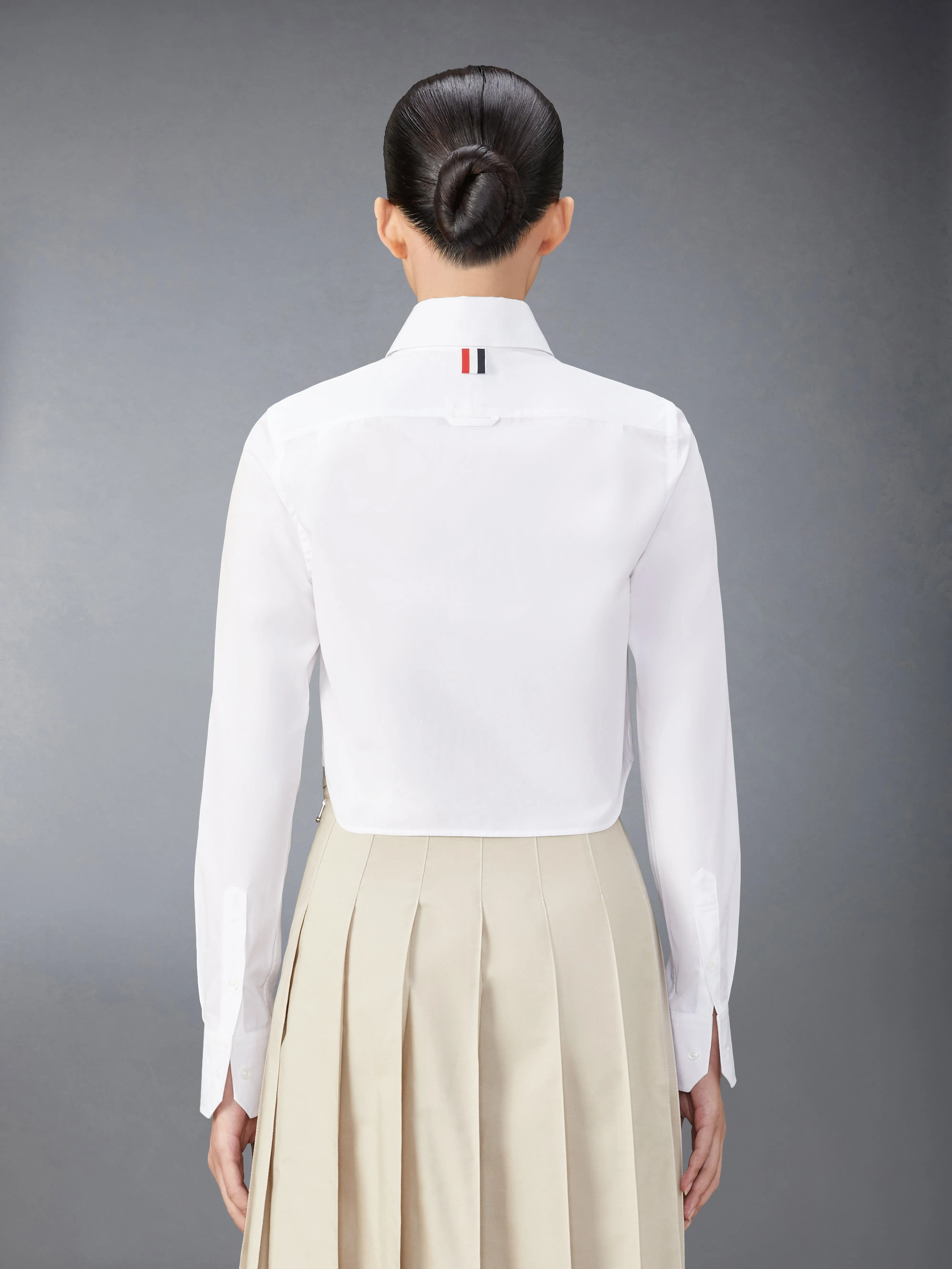 POPLIN CLASSIC ROUND COLLAR CROPPED SHIRT sold by Thom Browne product image thumbnail 2
