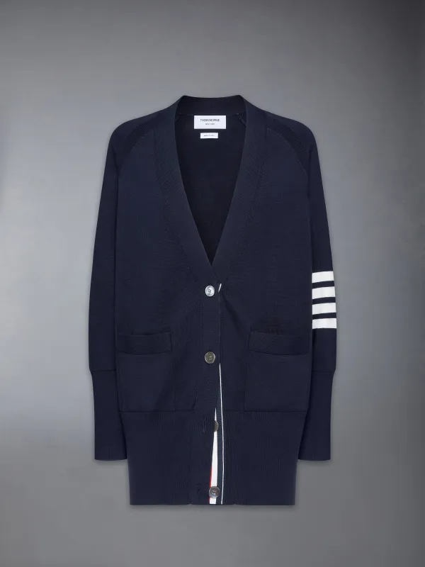 JERSEY STITCH COTTON 4-BAR EXAGGERATED FIT CARDIGAN sold by Thom Browne