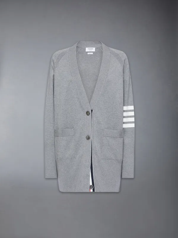 JERSEY STITCH COTTON 4-BAR EXAGGERATED FIT CARDIGAN sold by Thom Browne