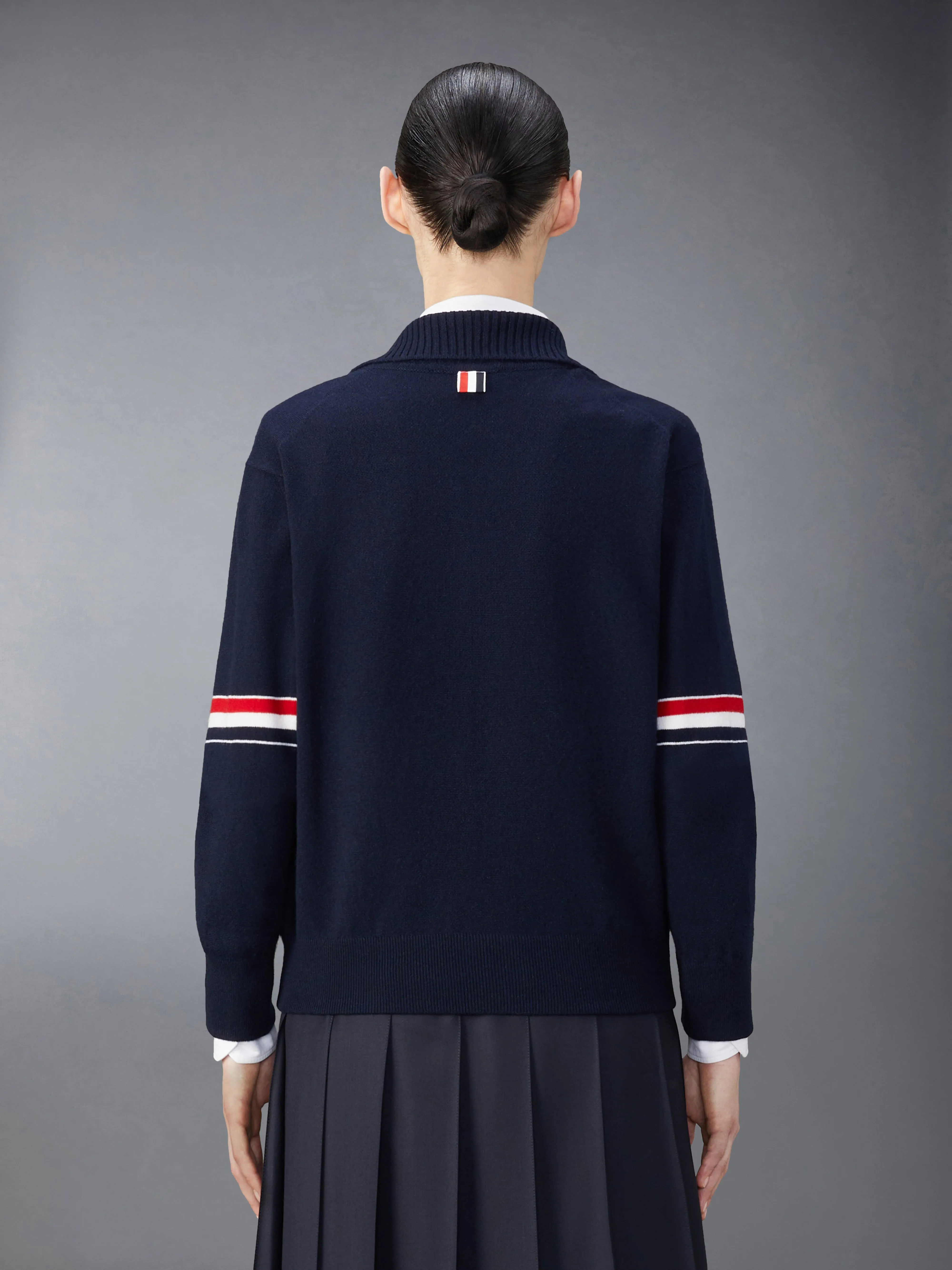 CASHMERE JACQUARD ARMBAND ZIP UP sold by Thom Browne product image thumbnail 2