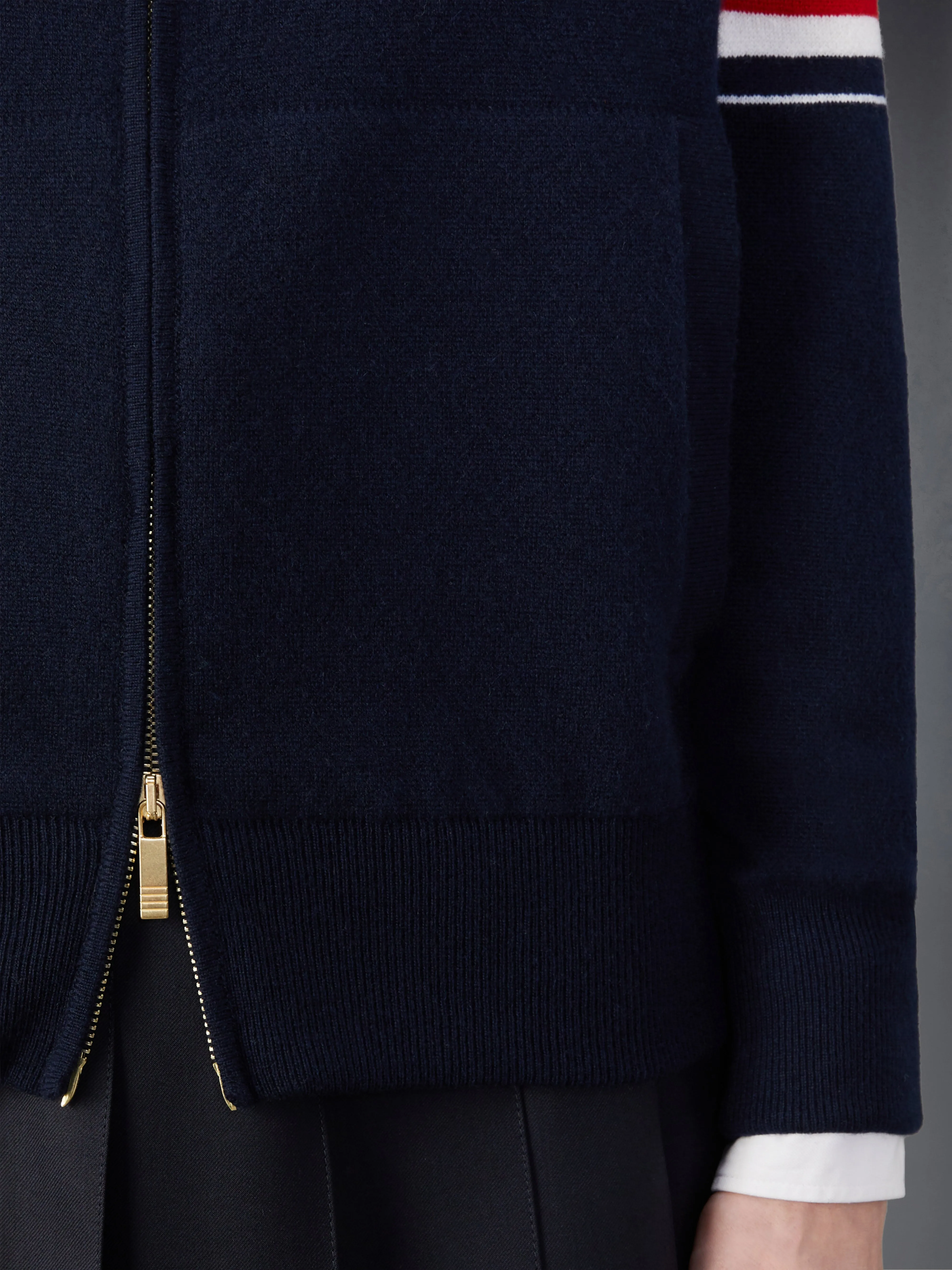 CASHMERE JACQUARD ARMBAND ZIP UP sold by Thom Browne product image thumbnail 4