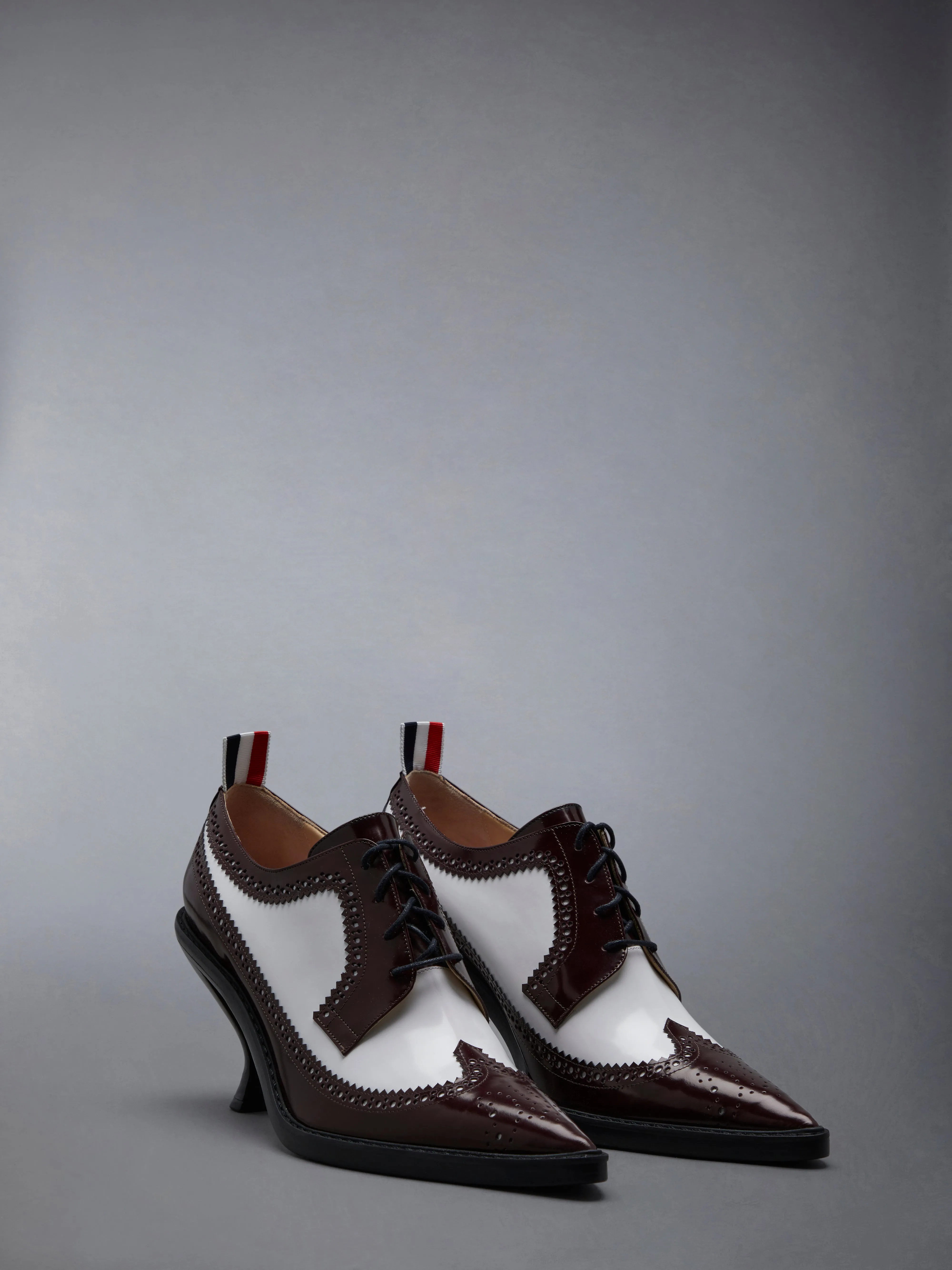 SOFT SPAZZOLATO LONGWING SPECTATOR BROGUE HEEL 75MM sold by Thom Browne product image thumbnail 2