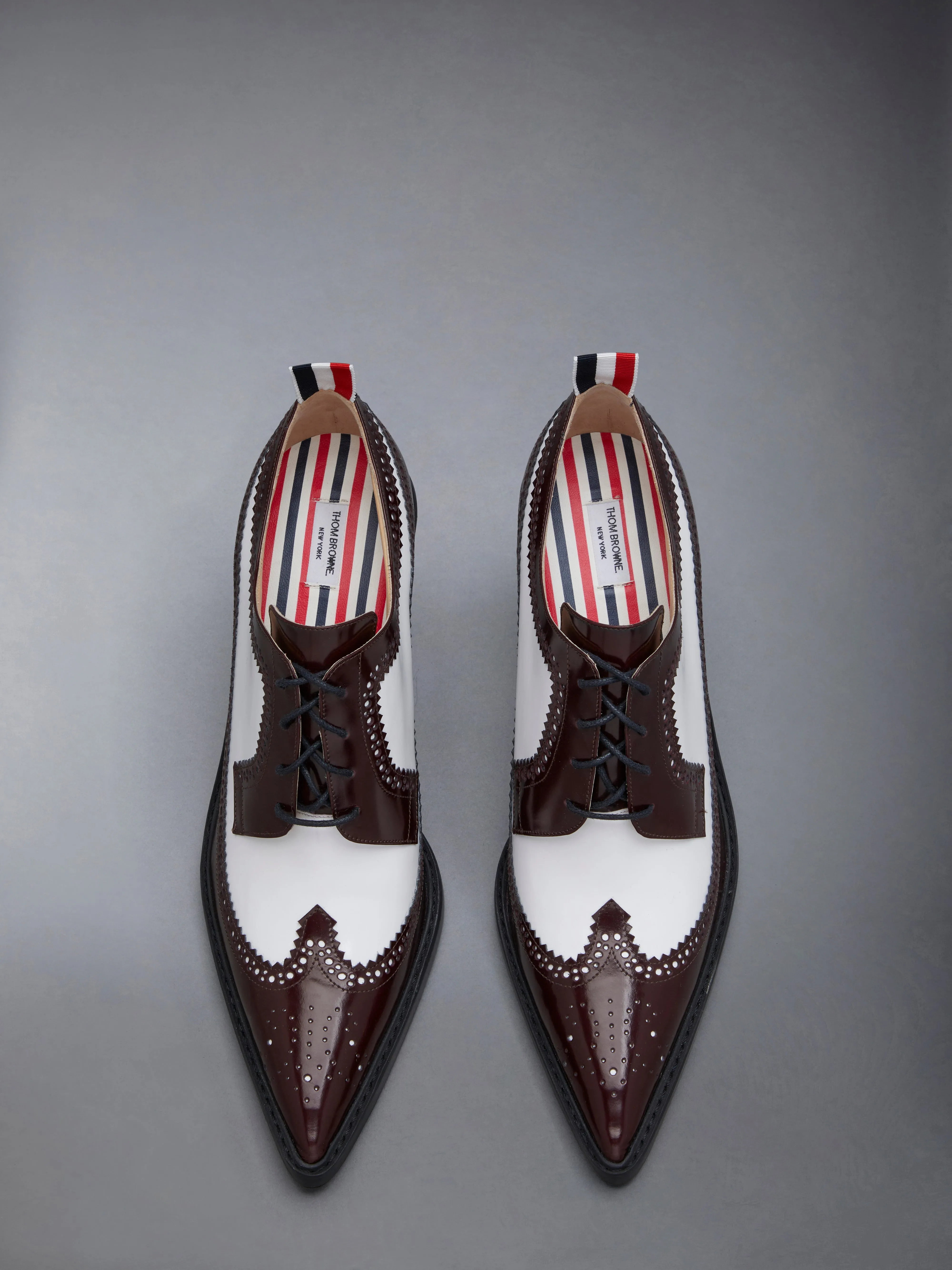 SOFT SPAZZOLATO LONGWING SPECTATOR BROGUE HEEL 75MM sold by Thom Browne product image thumbnail 5