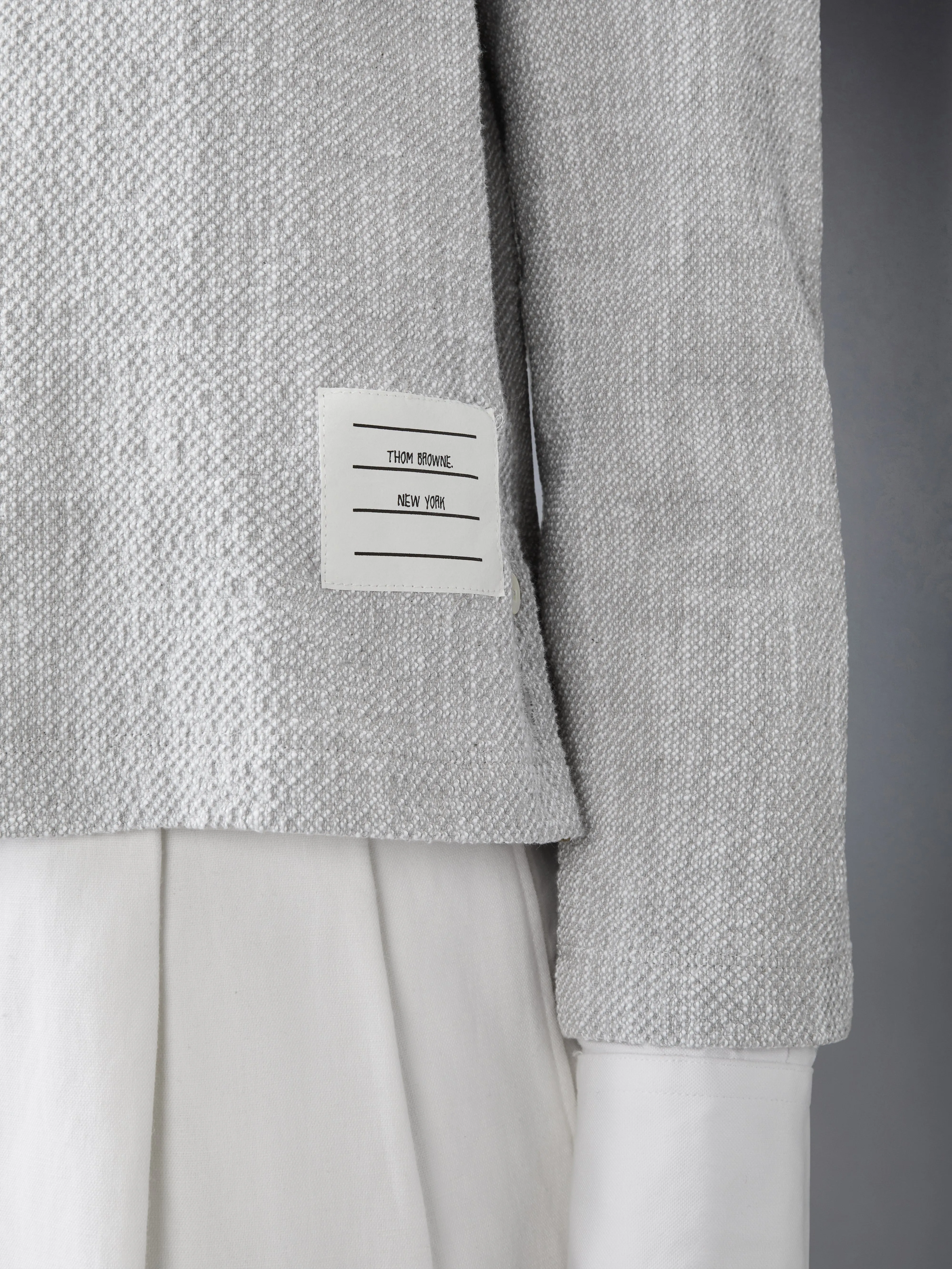 COTTON TWEED CREW NECK CARDIGAN sold by Thom Browne product image thumbnail 4