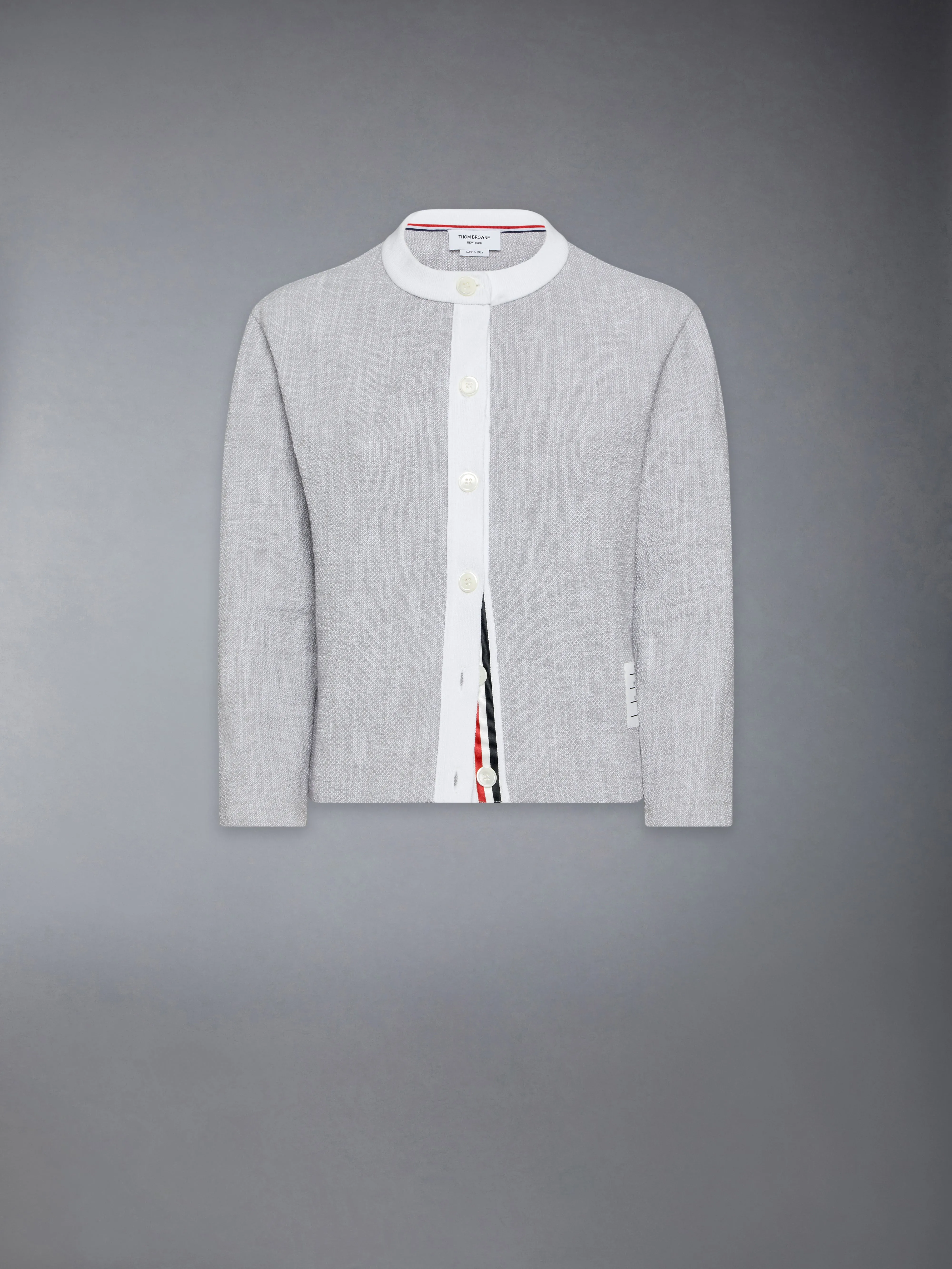 COTTON TWEED CREW NECK CARDIGAN sold by Thom Browne product image thumbnail 5