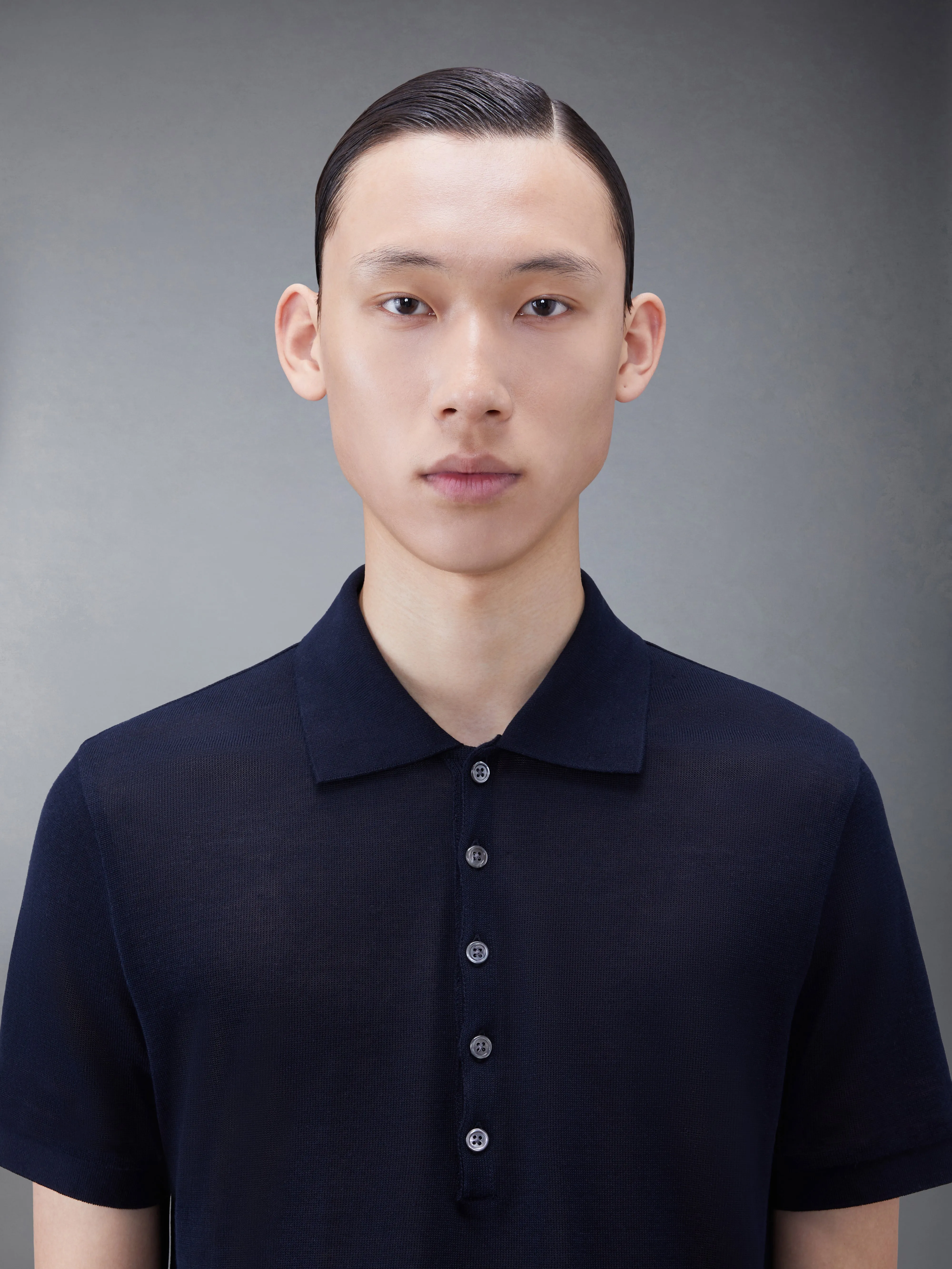 LIGHTWEIGHT COTTON SHORT SLEEVE POLO sold by Thom Browne product image thumbnail 4