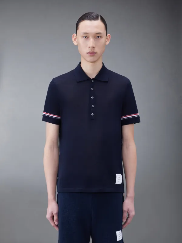 LIGHTWEIGHT COTTON SHORT SLEEVE POLO sold by Thom Browne