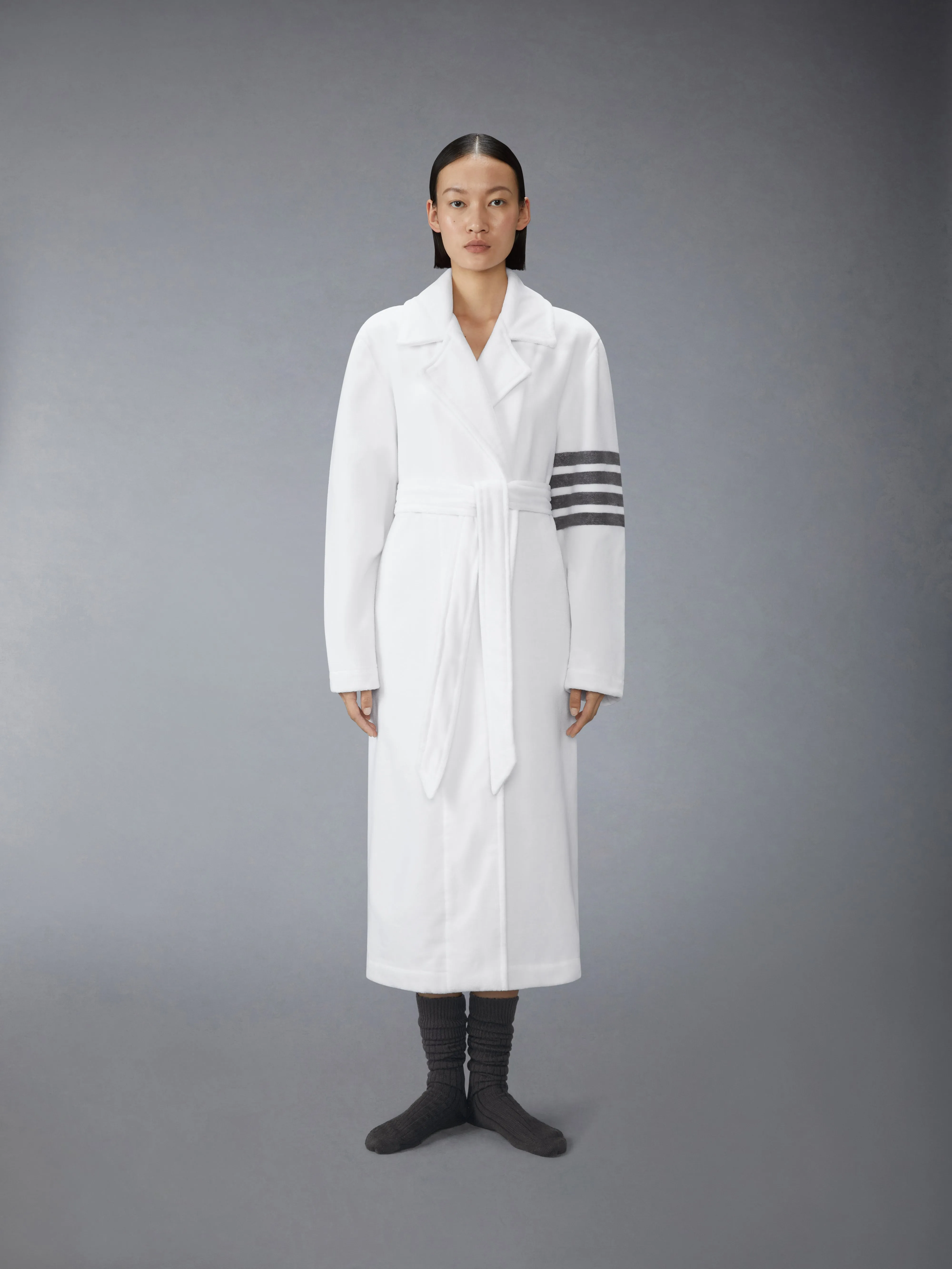 VELOUR 4-BAR TRENCH BATHROBE sold by Thom Browne product image thumbnail 5