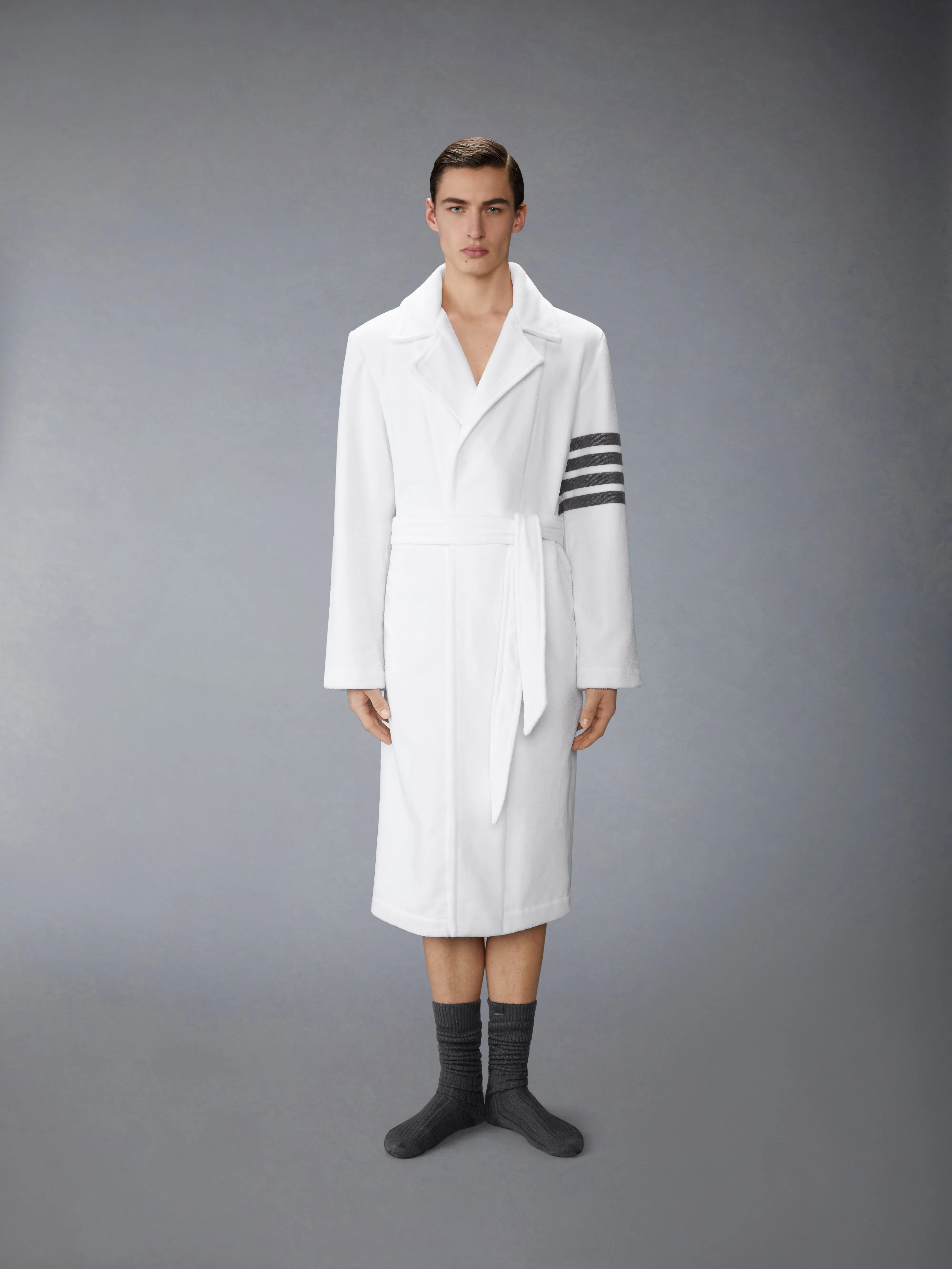 VELOUR 4-BAR TRENCH BATHROBE sold by Thom Browne product image thumbnail 4