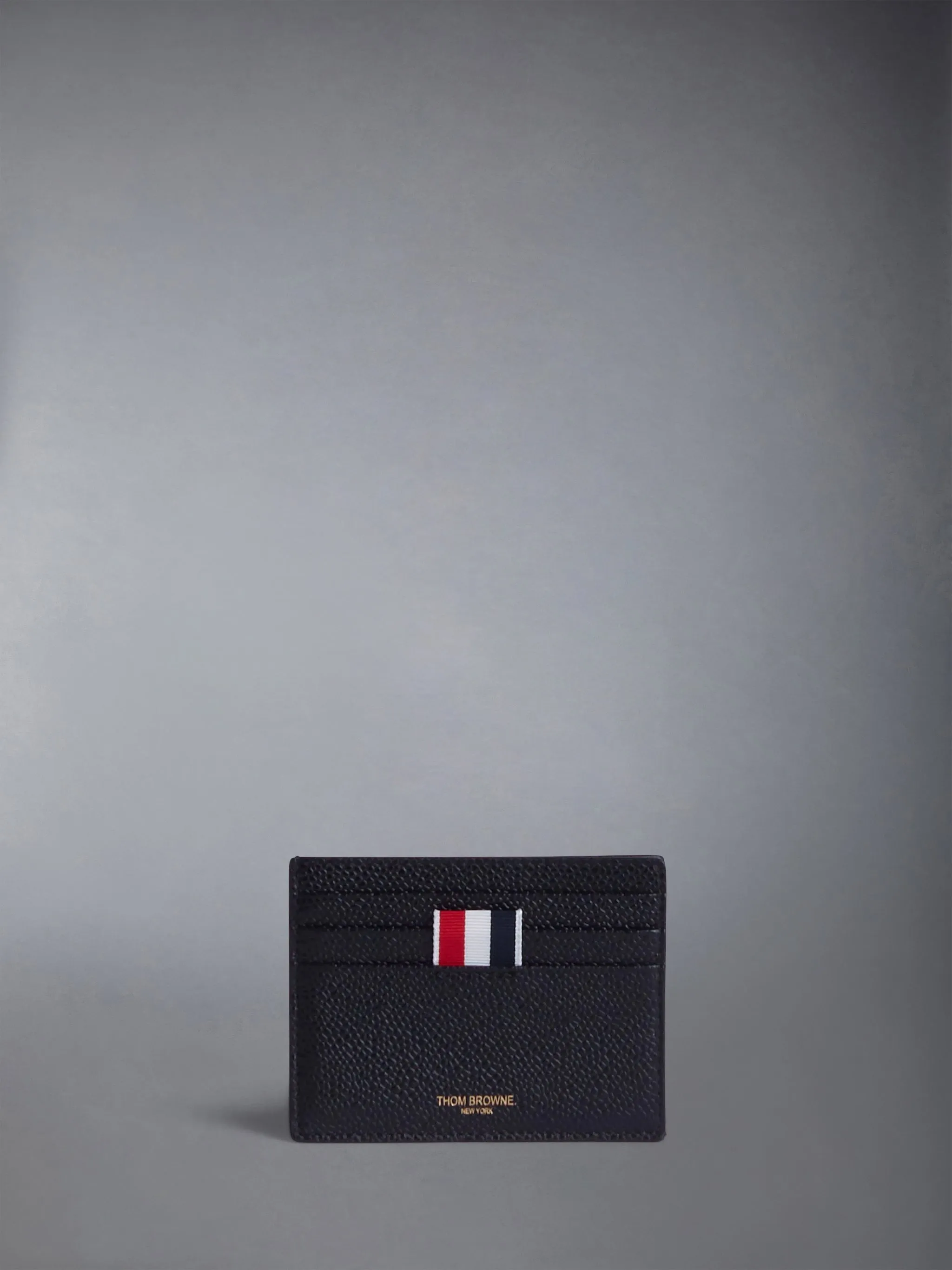 PEBBLE GRAIN NOTE COMPARTMENT CARD HOLDER sold by Thom Browne