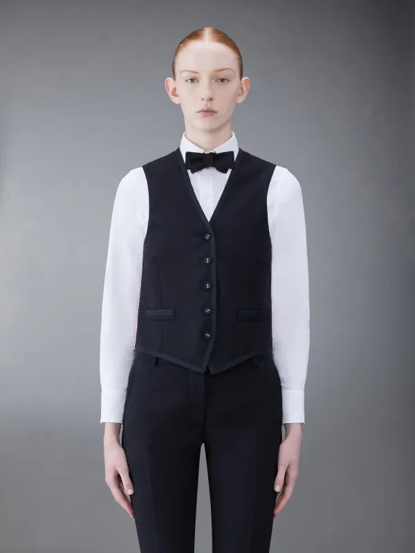 FRESCO CLASSIC 5-BUTTON VEST sold by Thom Browne