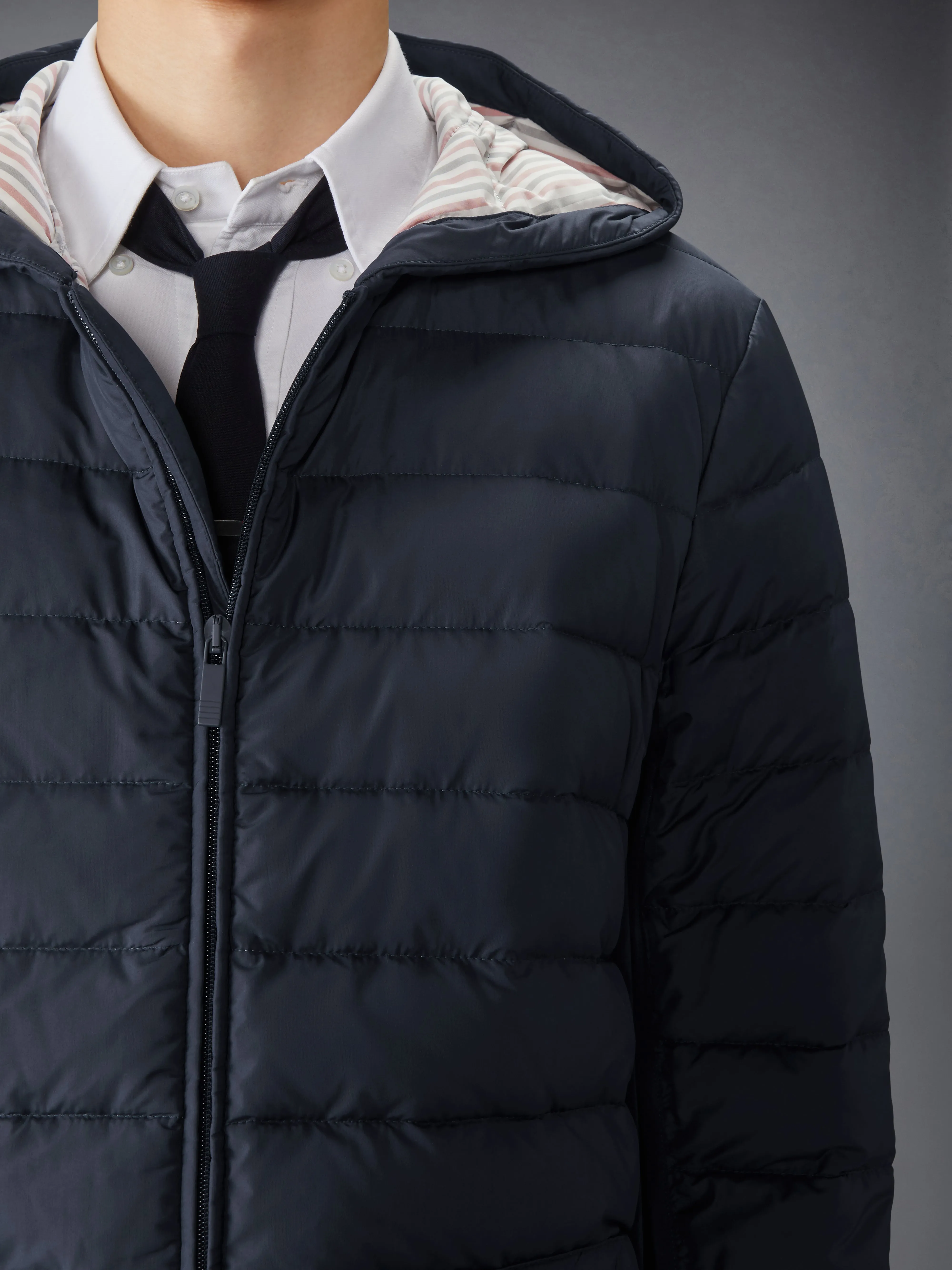 ULTRA LIGHT NYLON HOODED DOWN JACKET sold by Thom Browne product image thumbnail 4