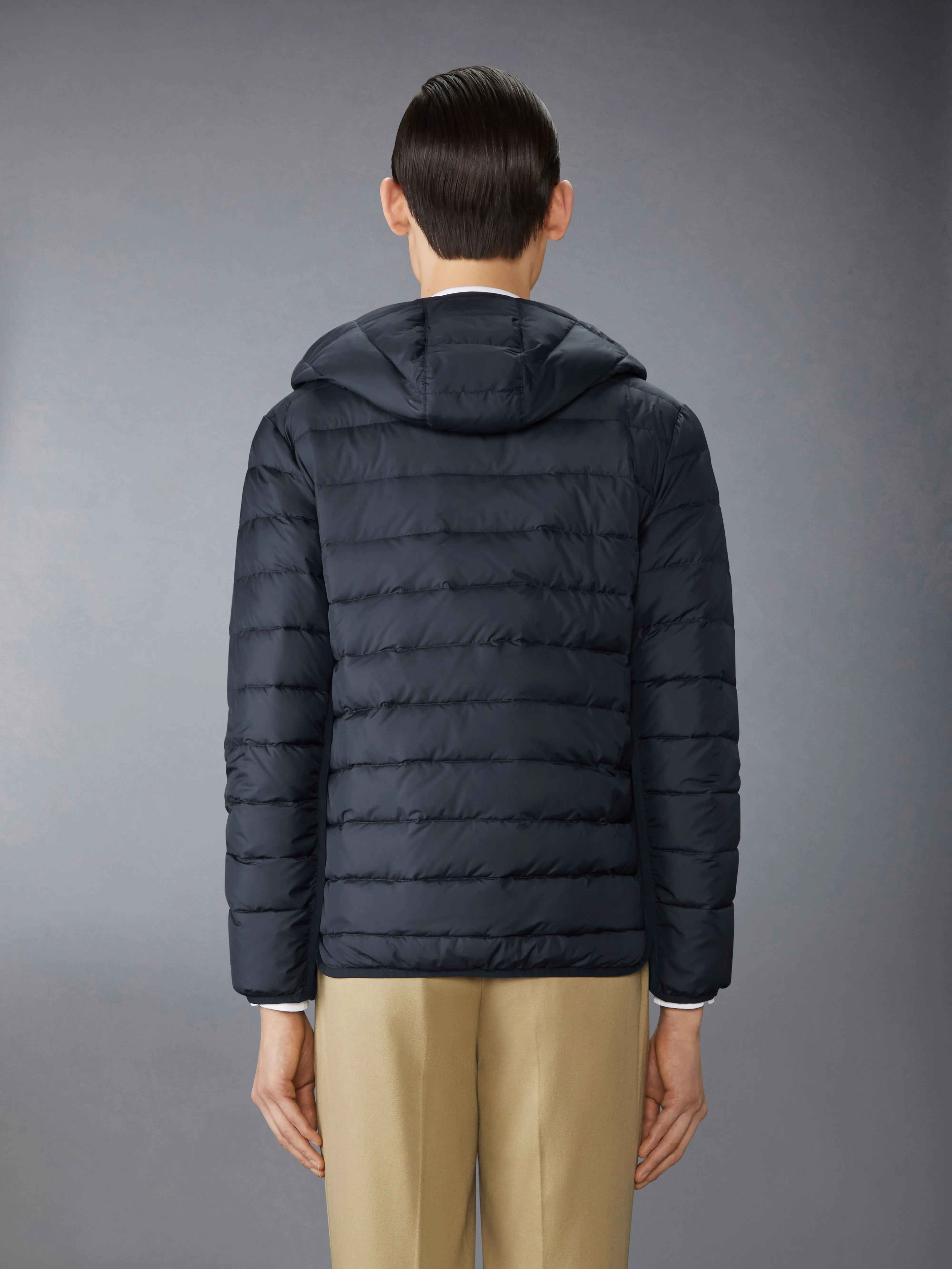 ULTRA LIGHT NYLON HOODED DOWN JACKET sold by Thom Browne product image thumbnail 3