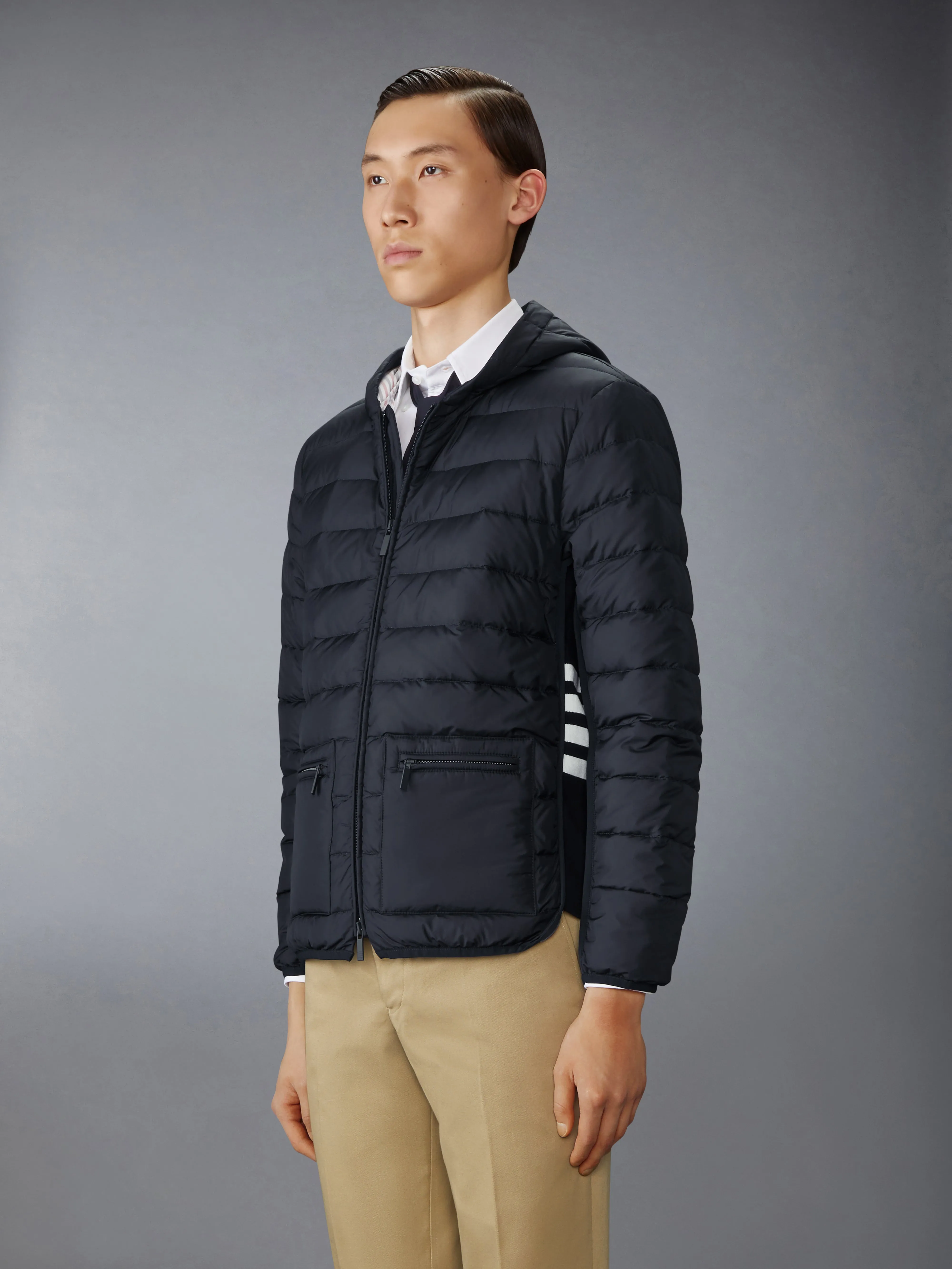 ULTRA LIGHT NYLON HOODED DOWN JACKET sold by Thom Browne product image thumbnail 2