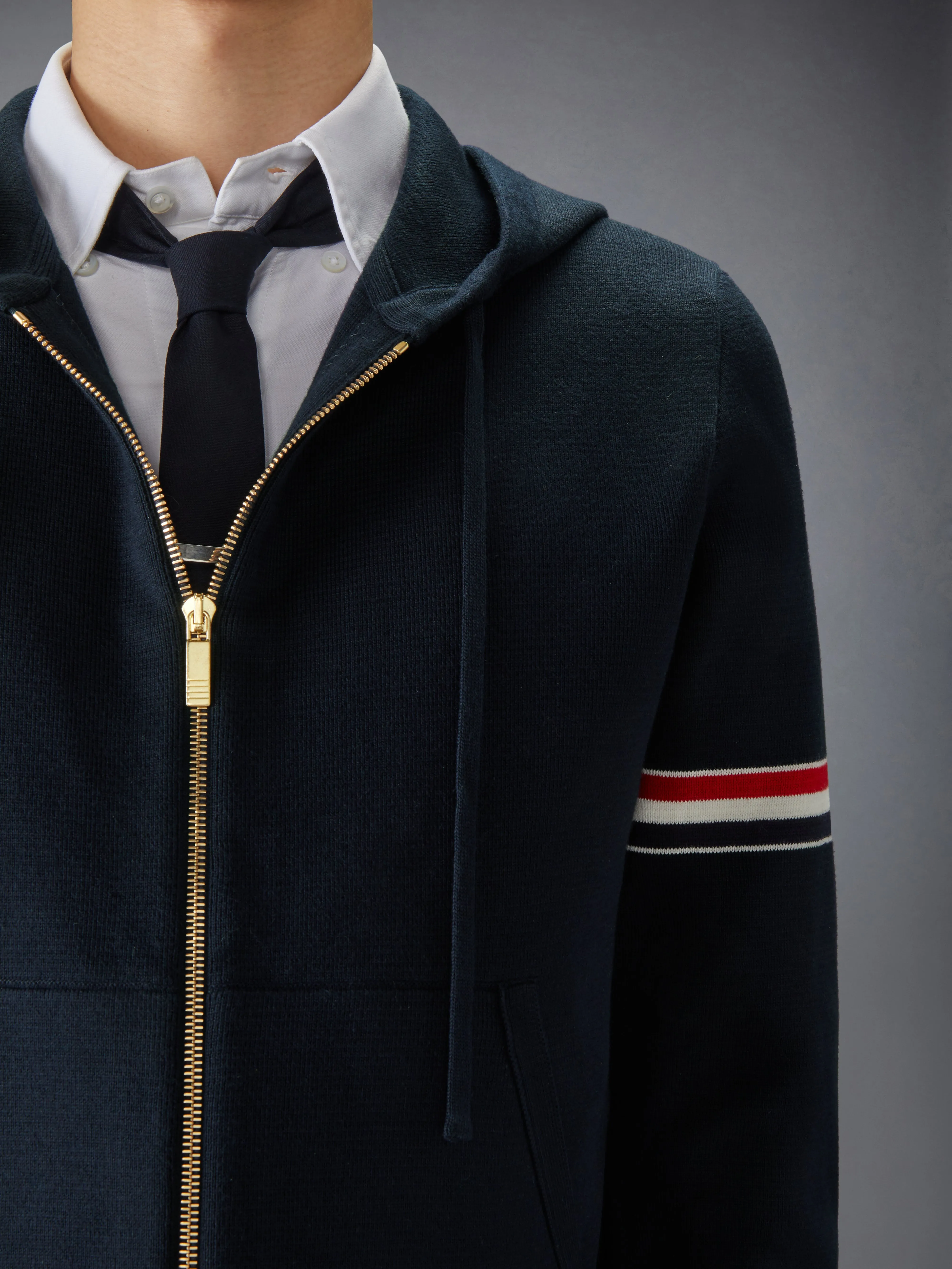 COTTON MILANO ARMBAND HOODIE sold by Thom Browne product image thumbnail 5
