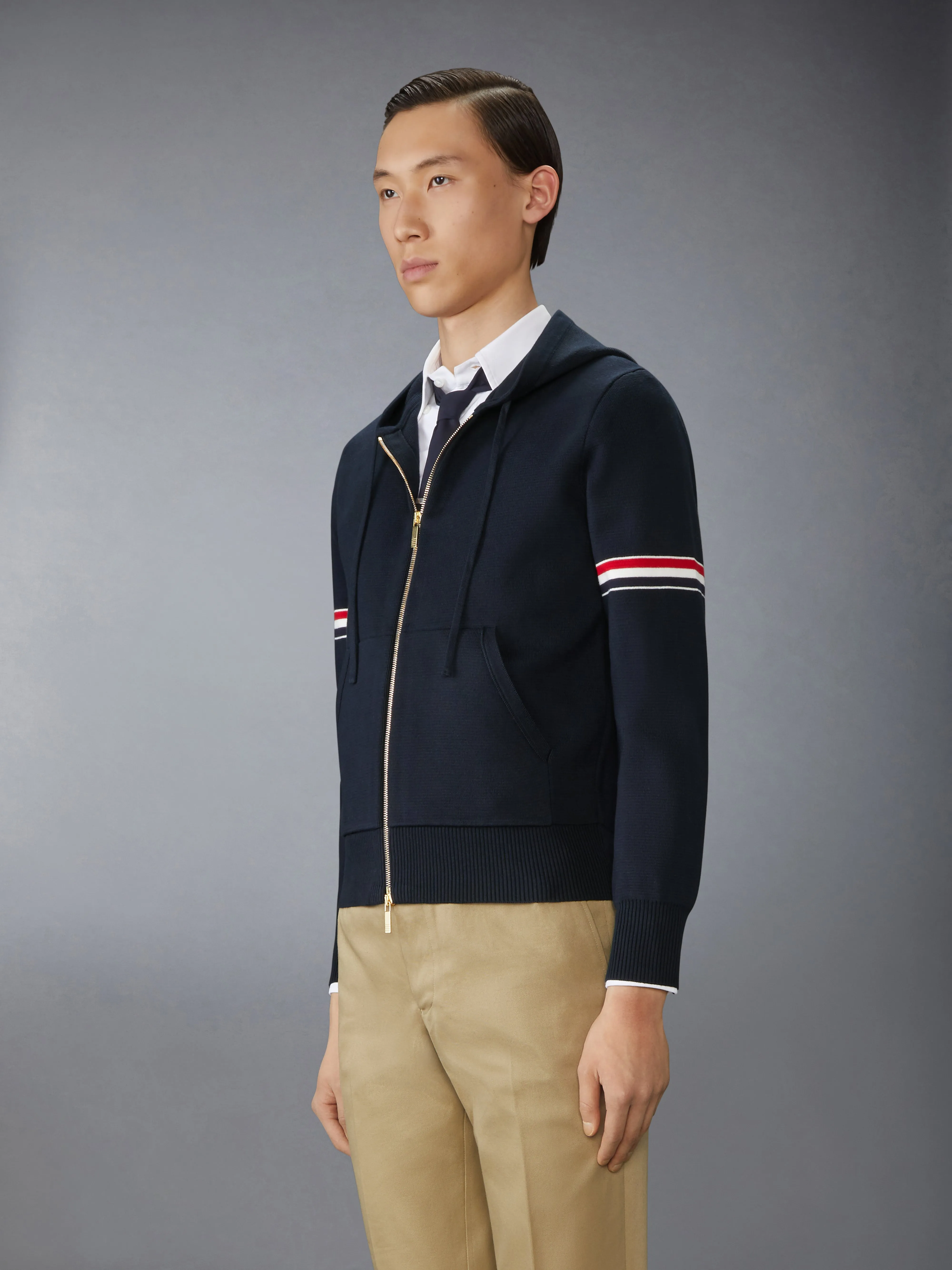 COTTON MILANO ARMBAND HOODIE sold by Thom Browne product image thumbnail 3
