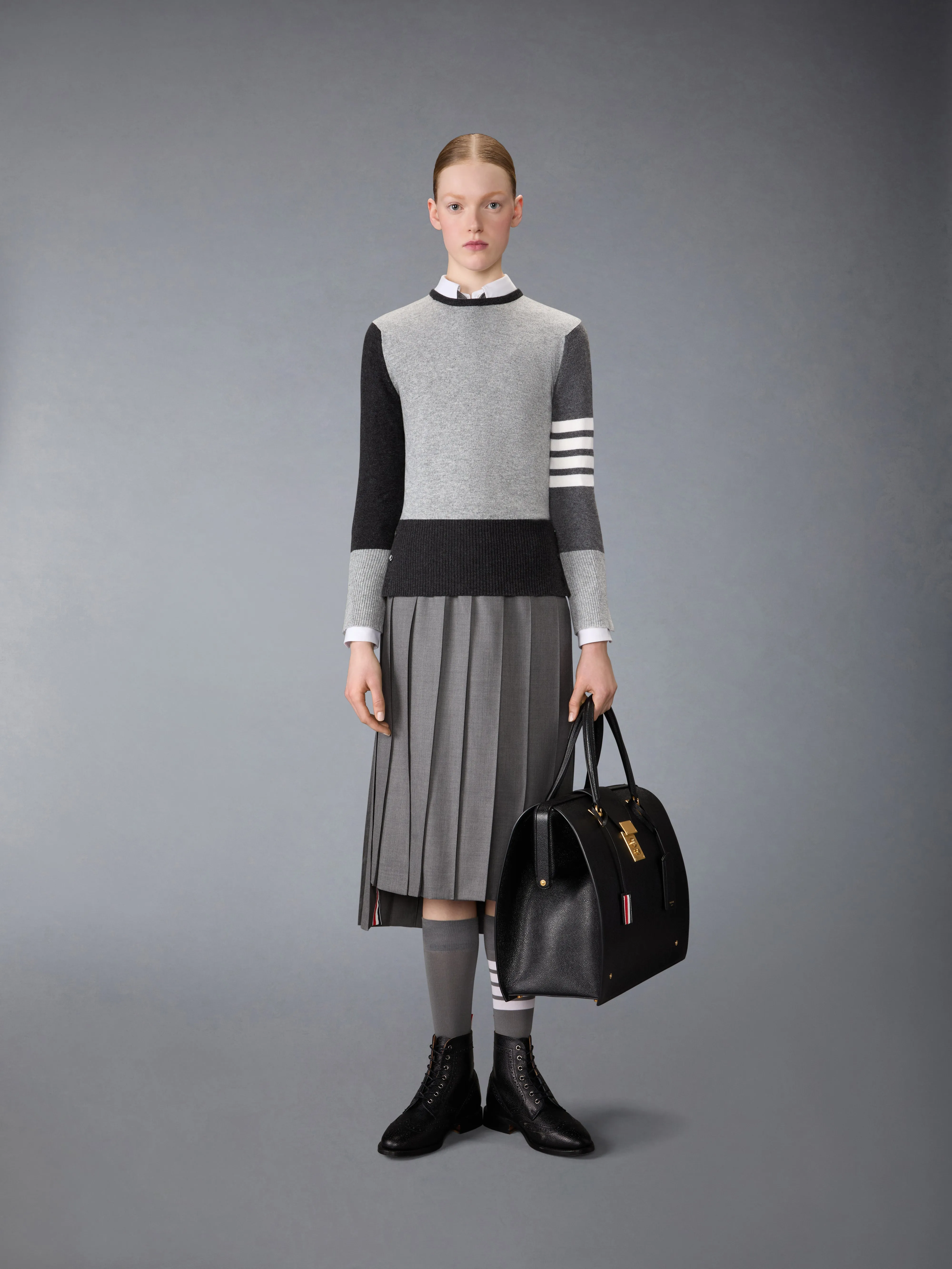 FUNMIX CASHMERE 4-BAR CLASSIC PULLOVER sold by Thom Browne product image thumbnail 2