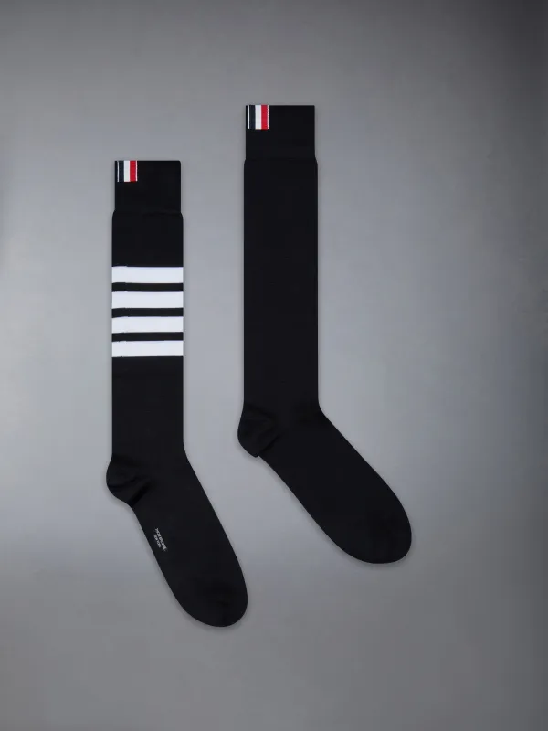 COTTON 4-BAR OVER THE CALF SOCKS sold by Thom Browne