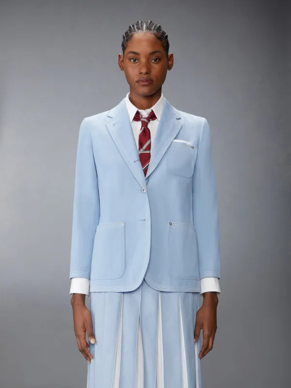 UNCONSTRUCTURED DENIM SACK SPORTCOAT sold by Thom Browne