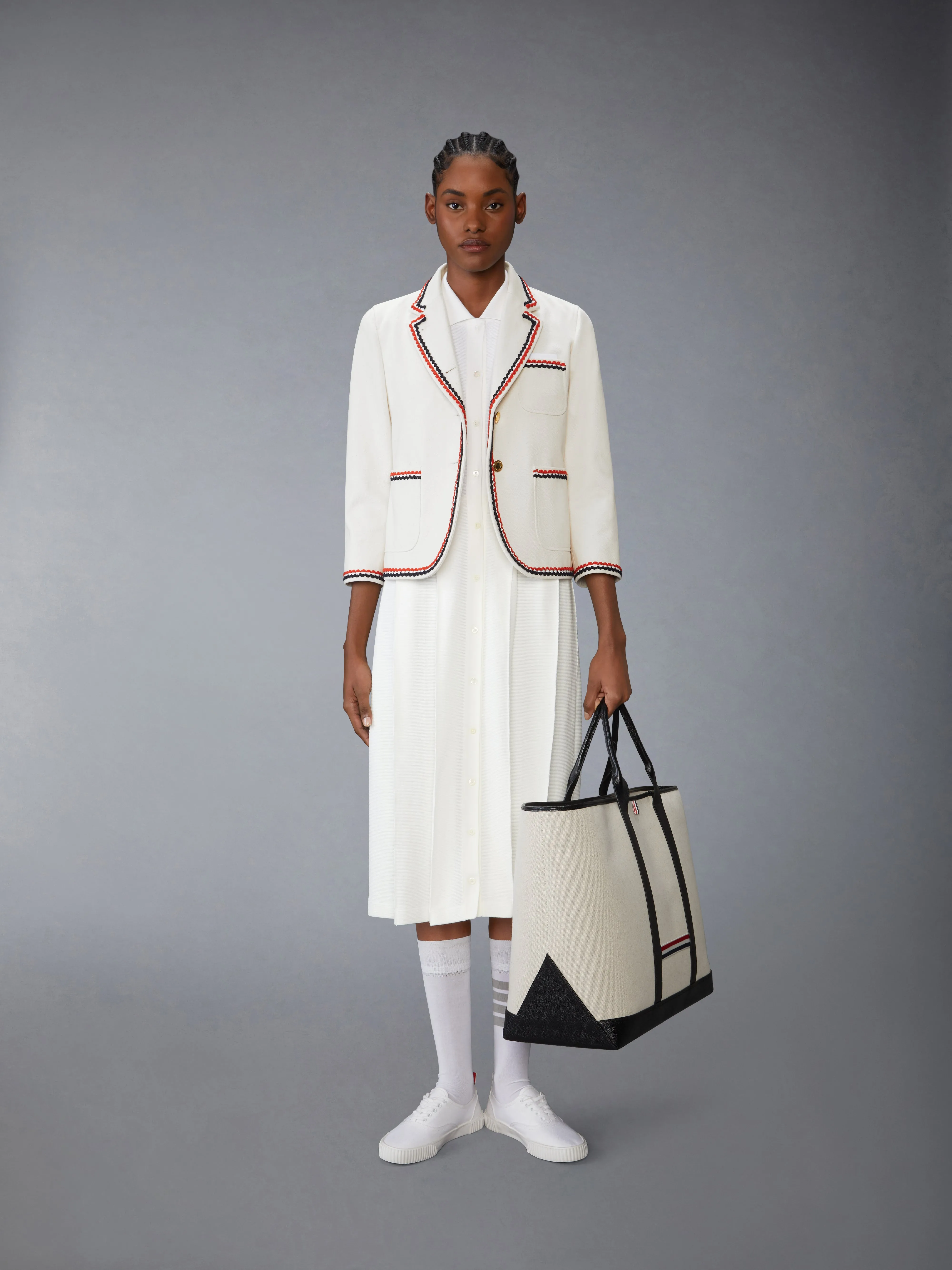 SELVEDGE DENIM CROPPED SACK SPORTCOAT sold by Thom Browne product image thumbnail 4