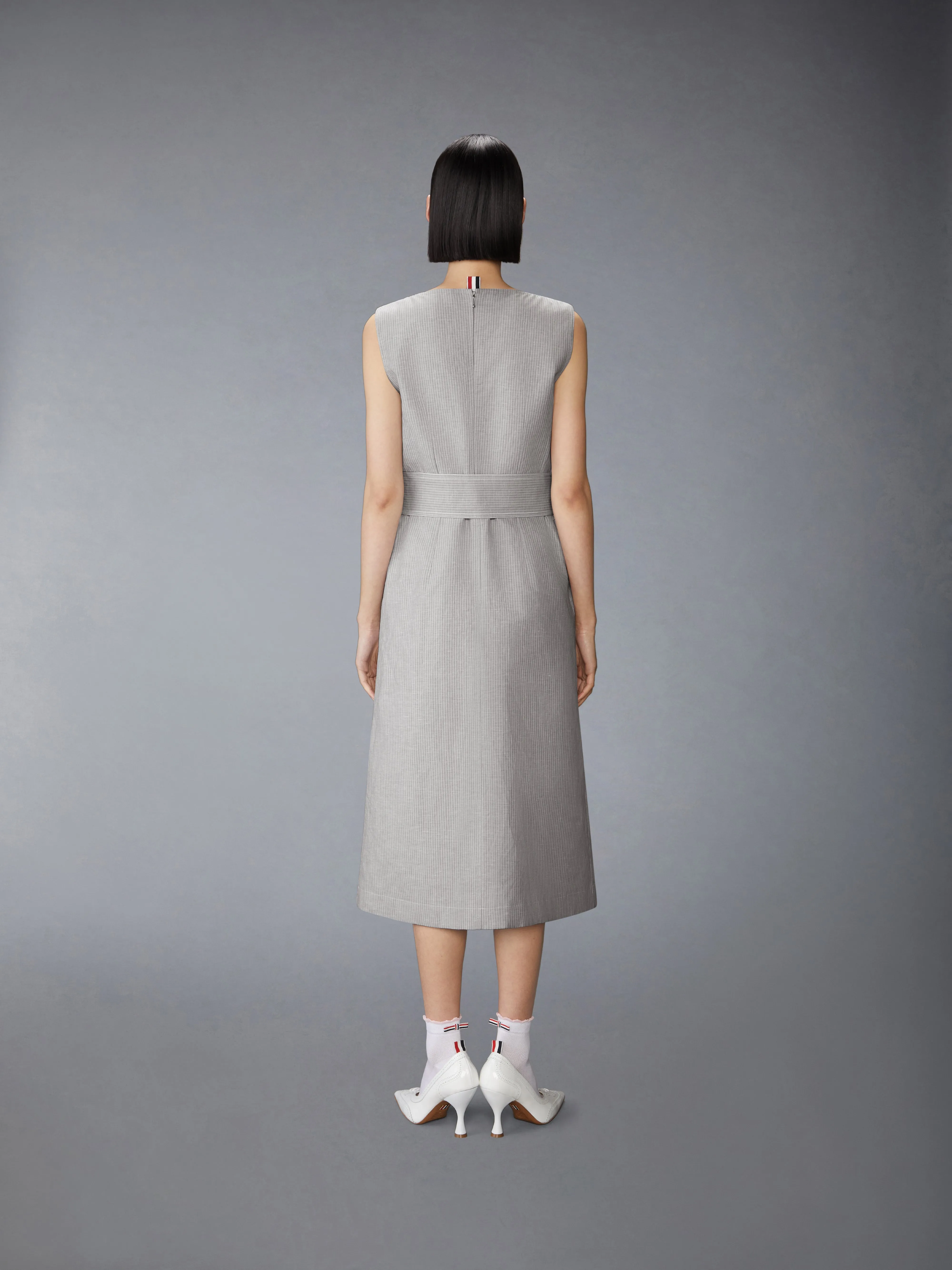 TONAL UNIVERSITY STRIPE BOAT NECK DRESS sold by Thom Browne product image thumbnail 3