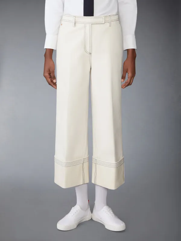 SELVEDGE DENIM WIDE LEG TROUSER sold by Thom Browne