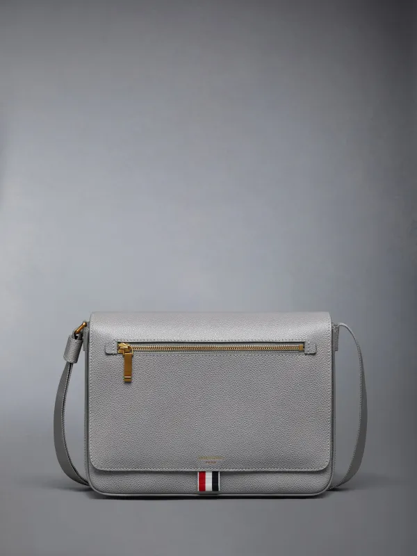PEBBLE GRAIN REPORTER BAG sold by Thom Browne