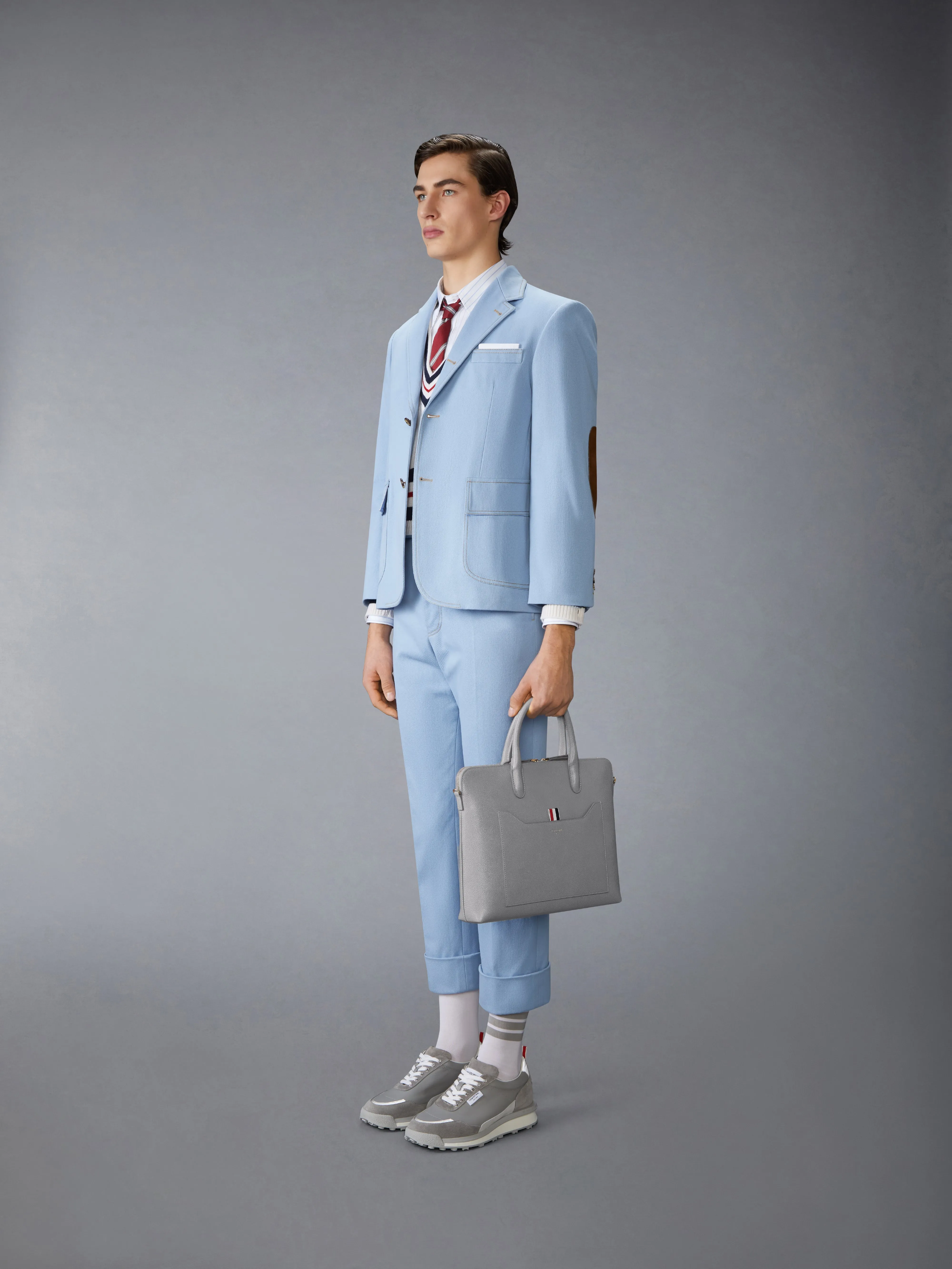 PEBBLE GRAIN SLIM BRIEFCASE sold by Thom Browne product image thumbnail 4