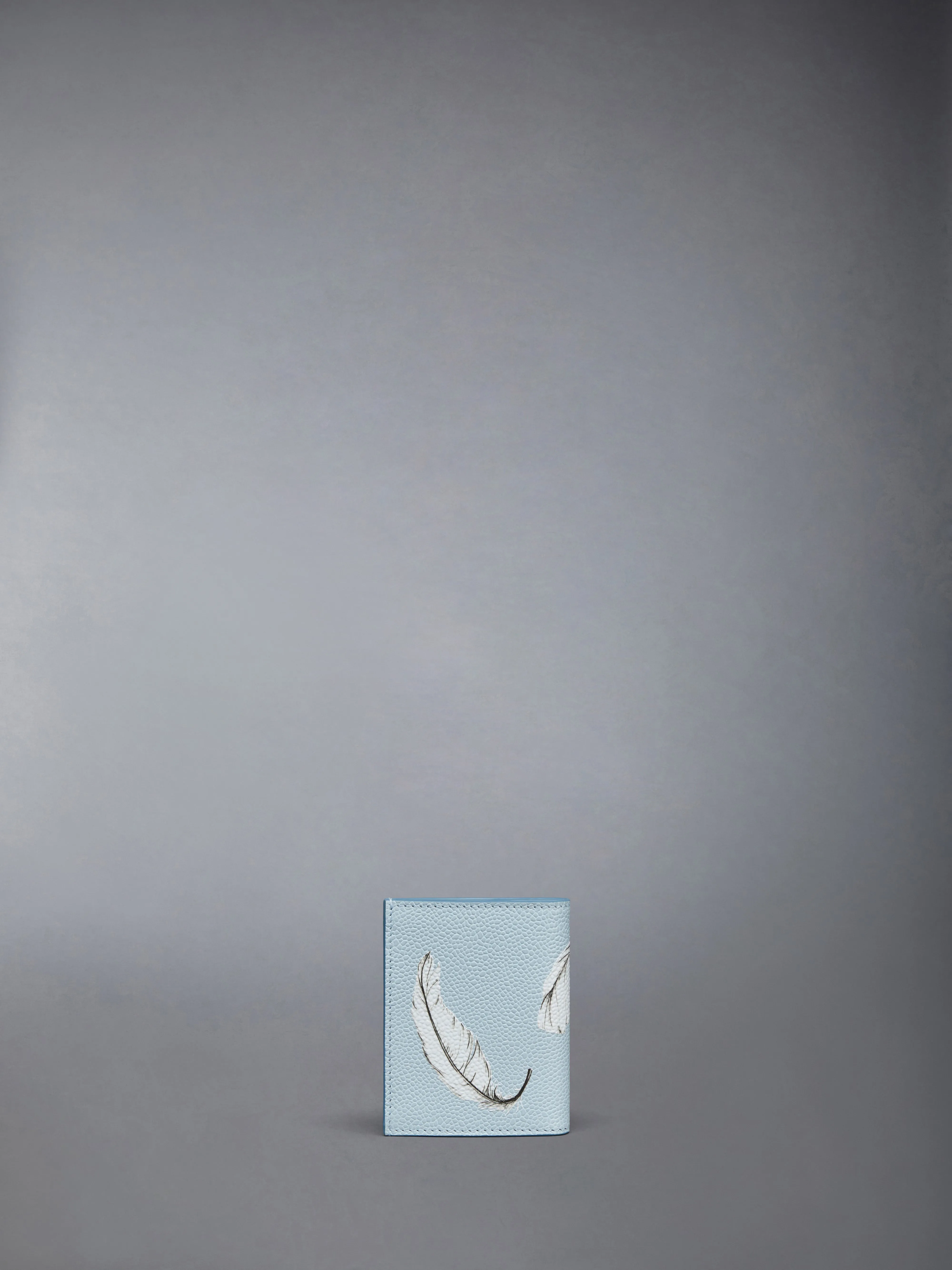 FEATHER PRINT PEBBLE GRAIN DOUBLE CARD HOLDER sold by Thom Browne product image thumbnail 2