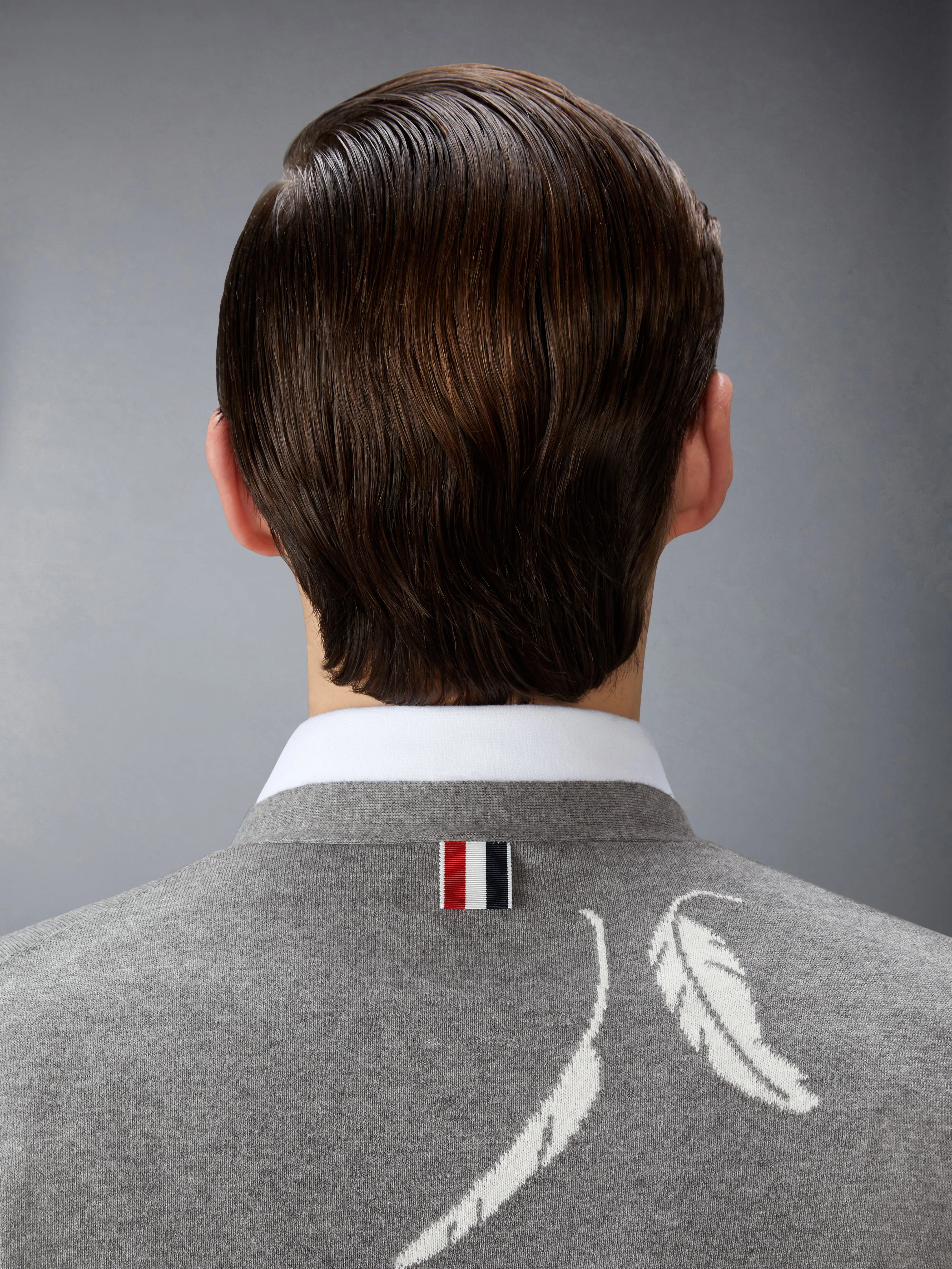 FEATHER INTARSIA 4-BAR CARDIGAN sold by Thom Browne product image thumbnail 5