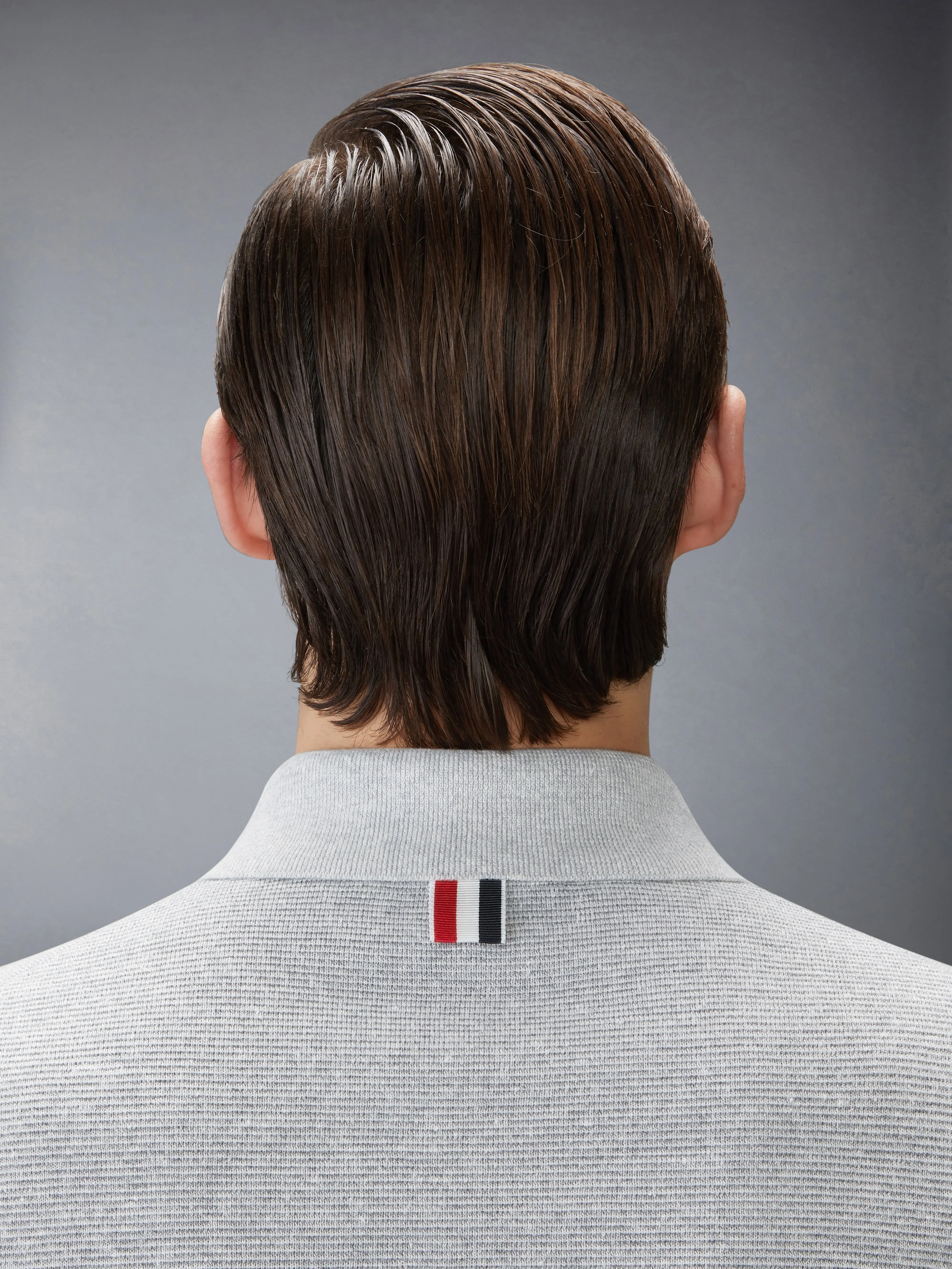 TEXTURED STRIPED STITCH 4-BAR RELAXED FIT POLO sold by Thom Browne product image thumbnail 4